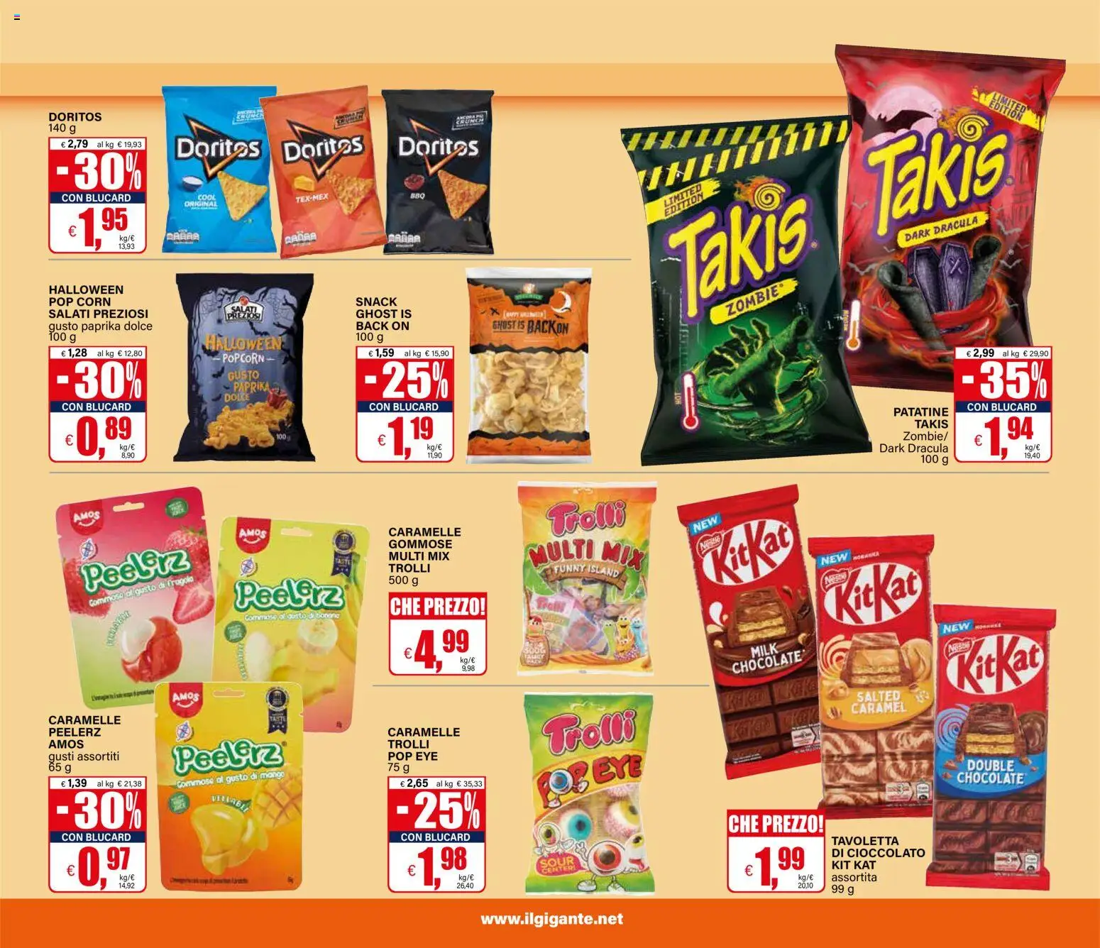 Anteprima dell'opuscolo Il Gigante volantino dal negozio Il Gigante valido da 22/10/2026 - Cioccolato, Popcorn, Pop corn, Patatine, Caramelle, Fragole, Tavoletta