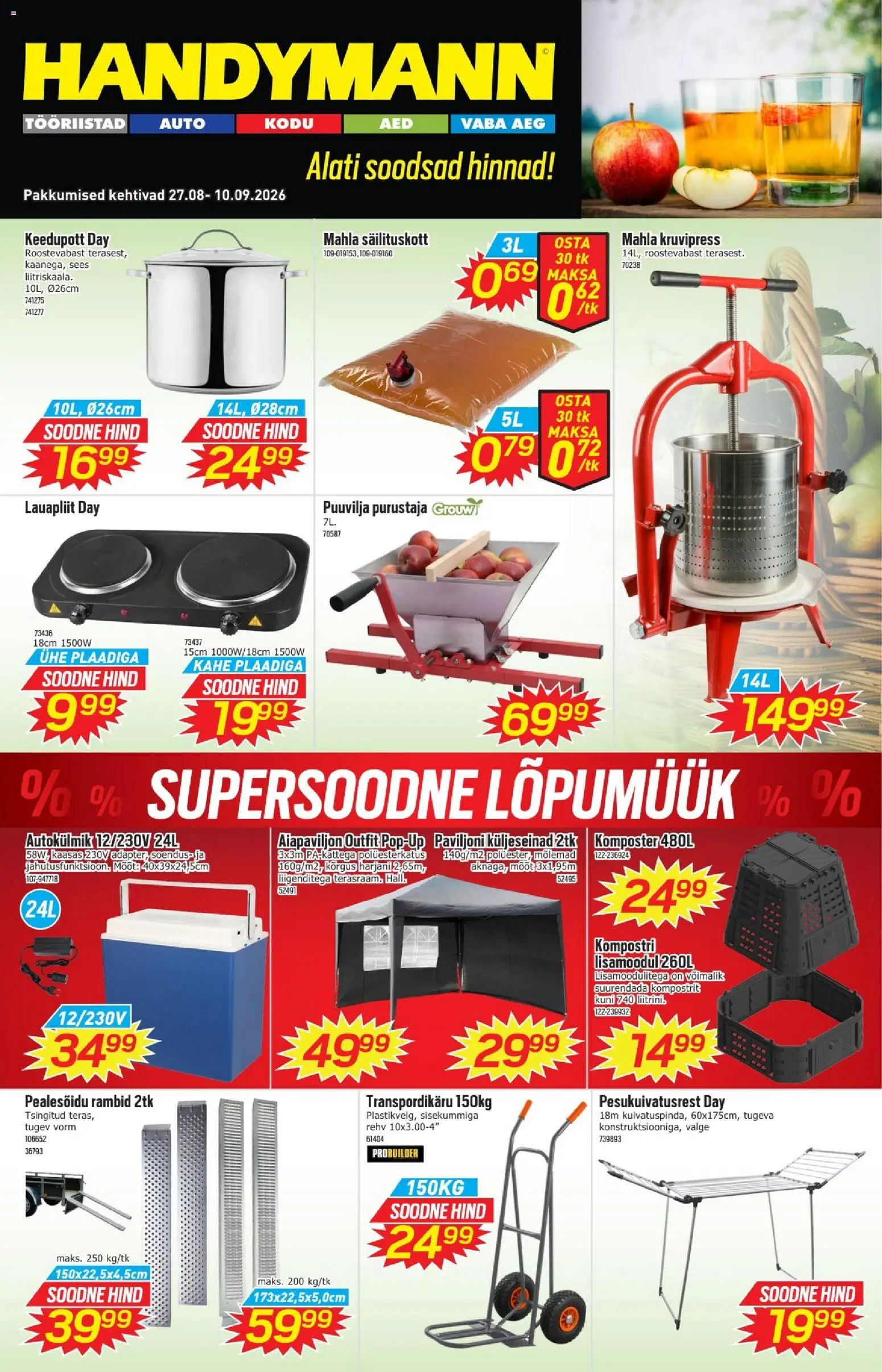 Handymann kliendilehe eelvaade alates 27.08.2026