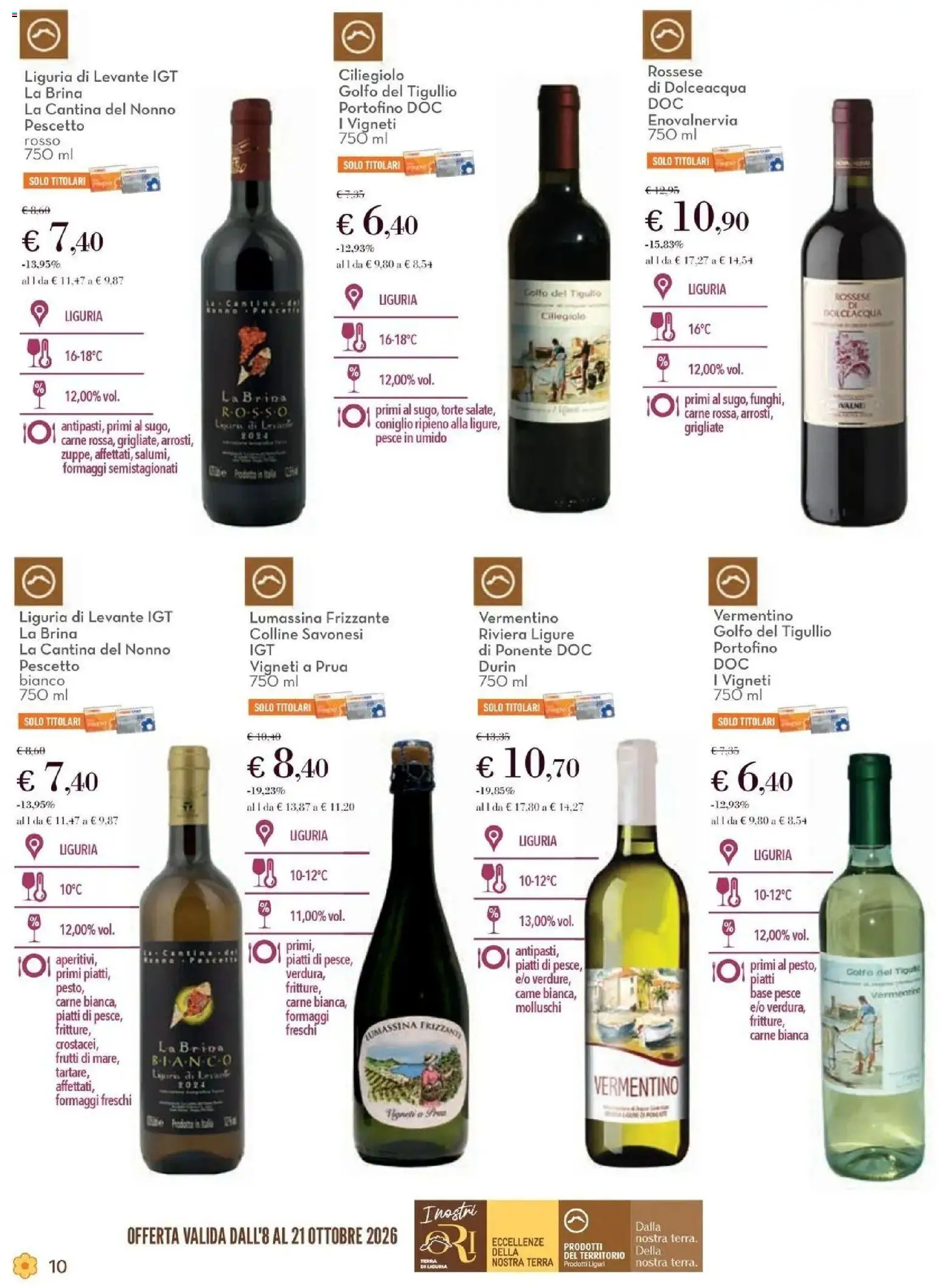 Anteprima dell'opuscolo Conad volantino Vallecrosia dal negozio Conad valido da 08/10/2026 - Pesce, Coniglio, Carne, Terra, Piatti