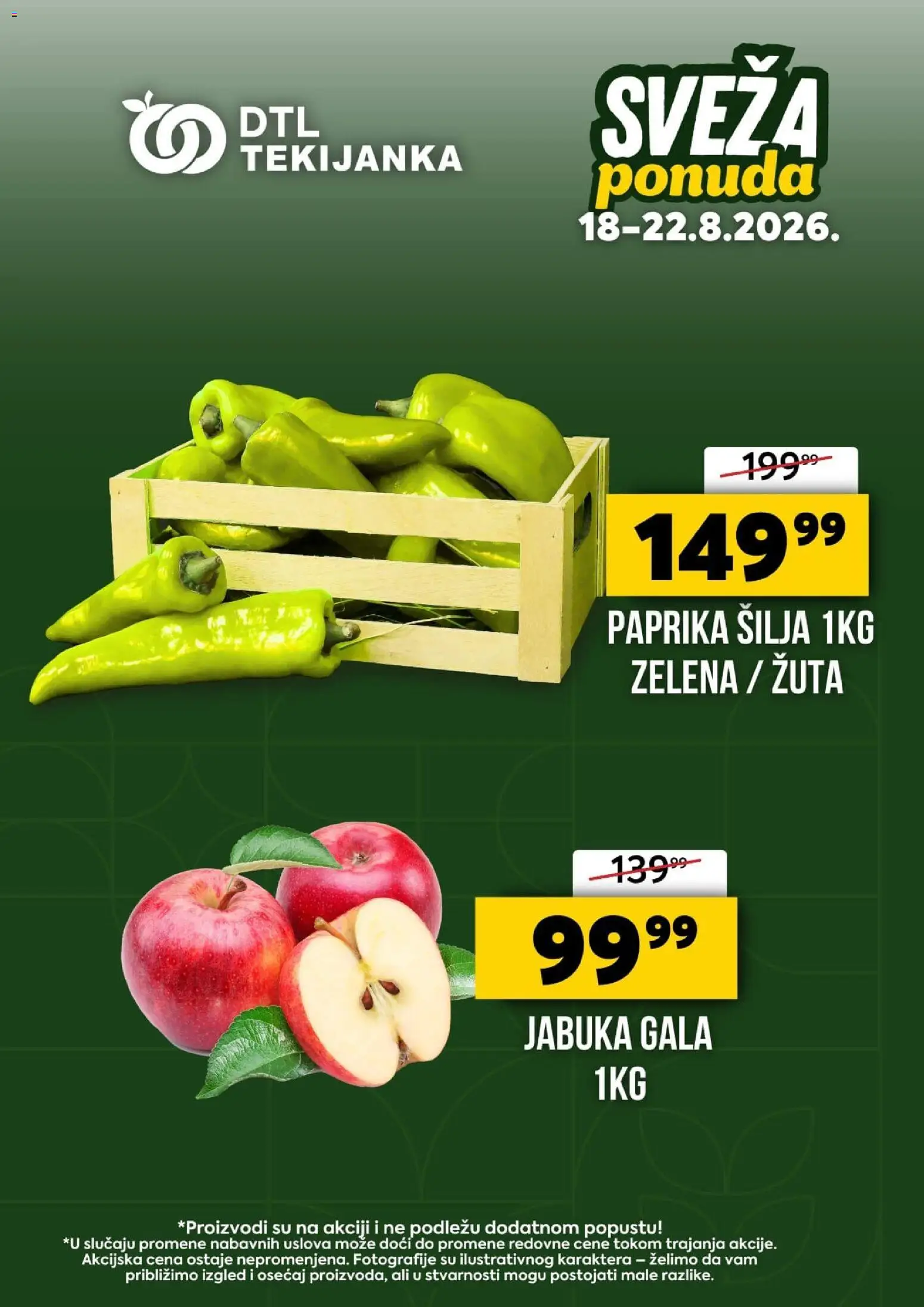 Pregled Tekijanka kataloga - važi od 18.08.2026