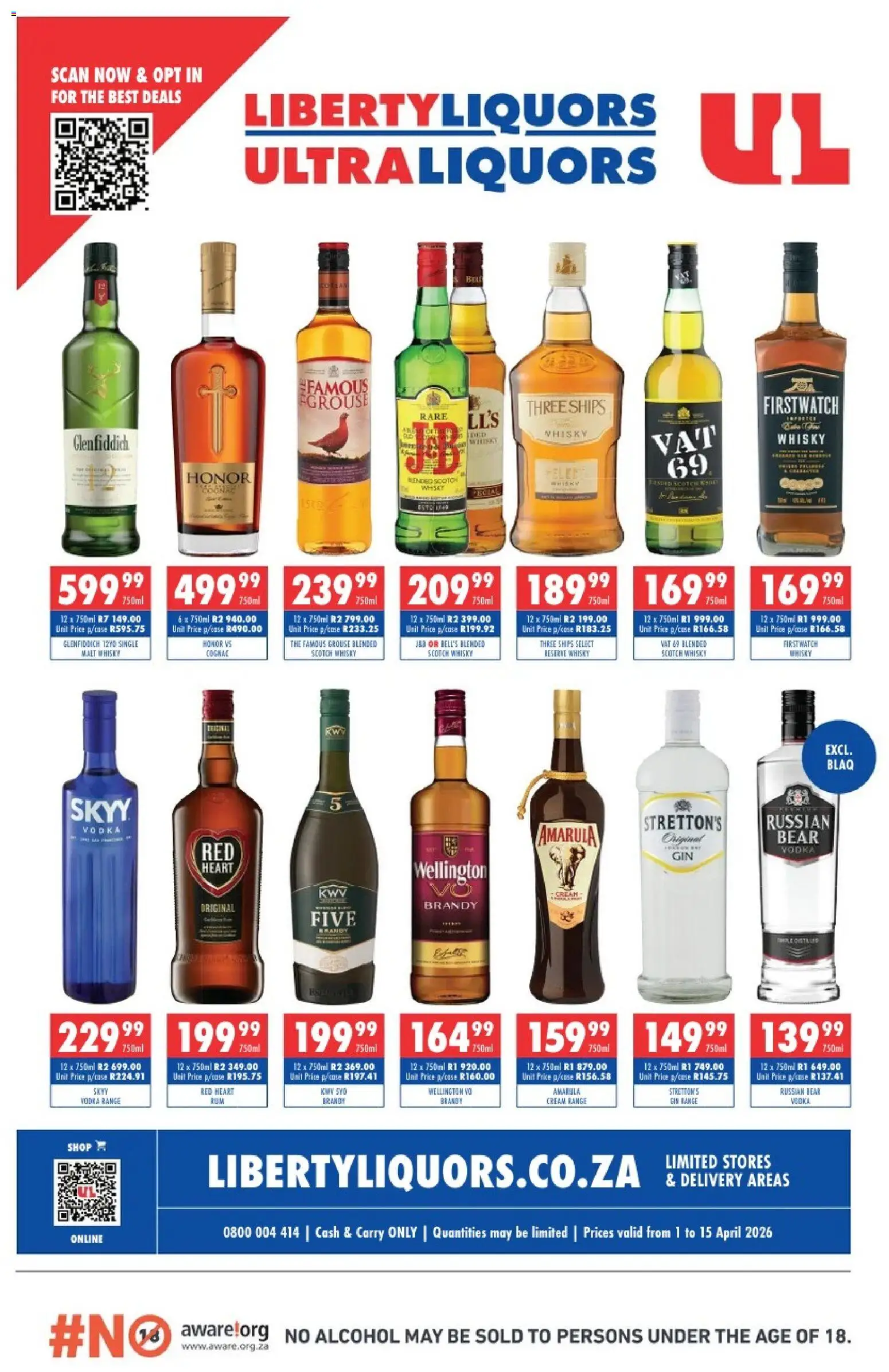 Preview of Ultra Liquors flyer valid from 01/04/2026 - Alcohol, Brandy, Vodka, Cream