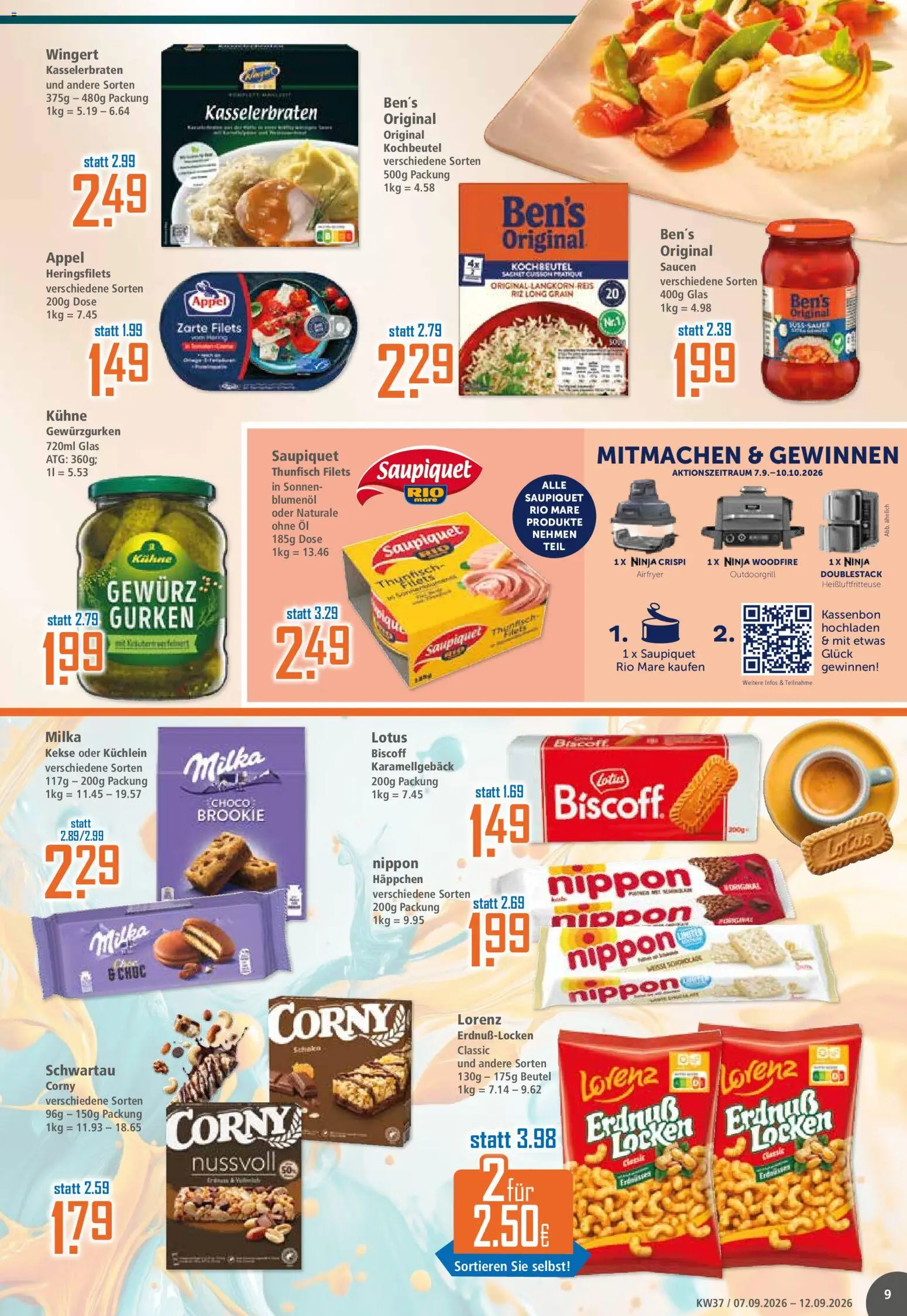 Vorschau von dem Prospekt des Geschäftes Klaas & Kock, gültig ab dem 07.09.2026 - Heißluftfritteuse, Öl, Thunfisch, Milka, Reis, Gurken, Kekse