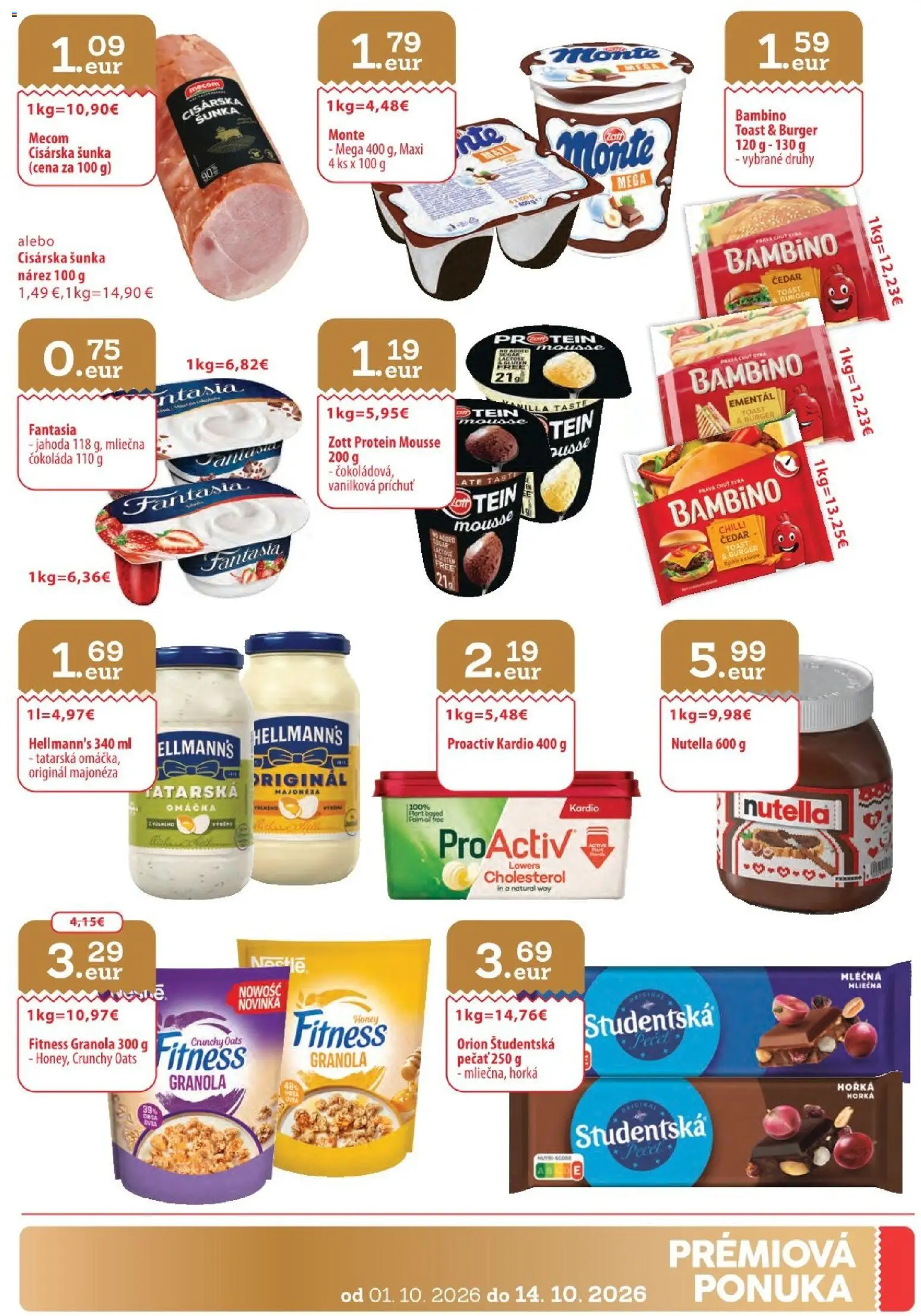 Náhľad Sintra letáku platného od 01.10.2026 - Protein, Čokoláda, Nutella, Chilli, Šunka, Omáčka, Majonéza