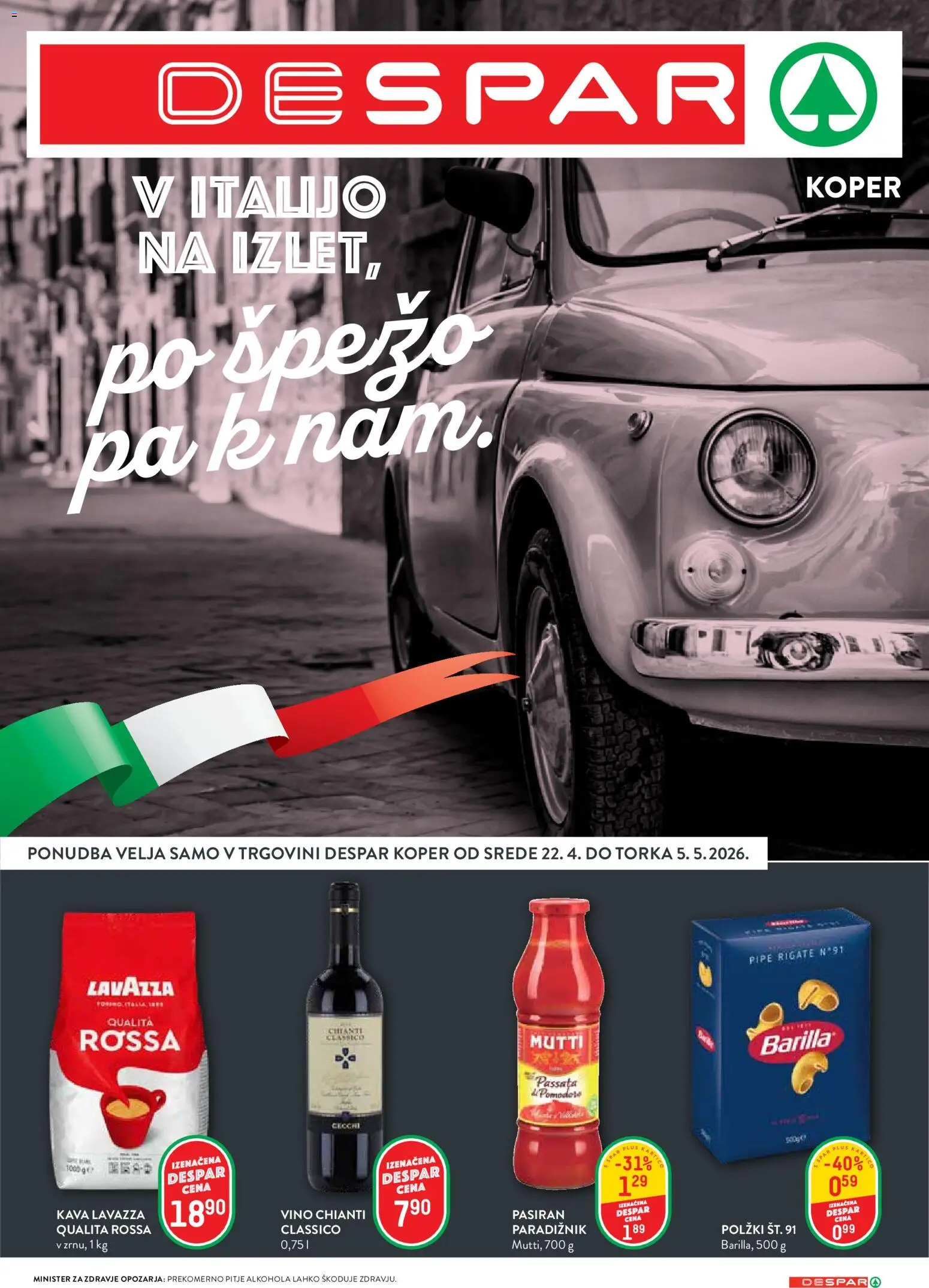Predogled kataloga iz trgovine Spar veljaven od 22.04.2026 - Kava, Vino, Paradiznik