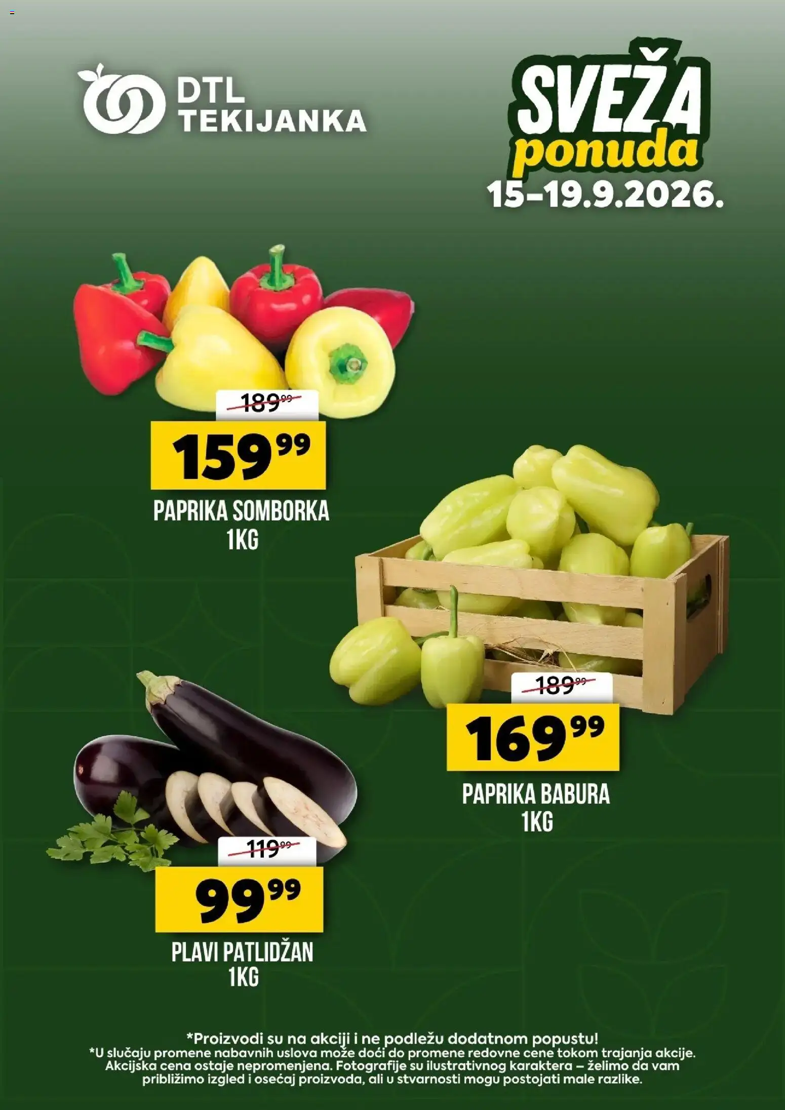 Pregled Tekijanka kataloga - važi od 15.09.2026 - Paprika, Paprika babura, Plavi patlidžan