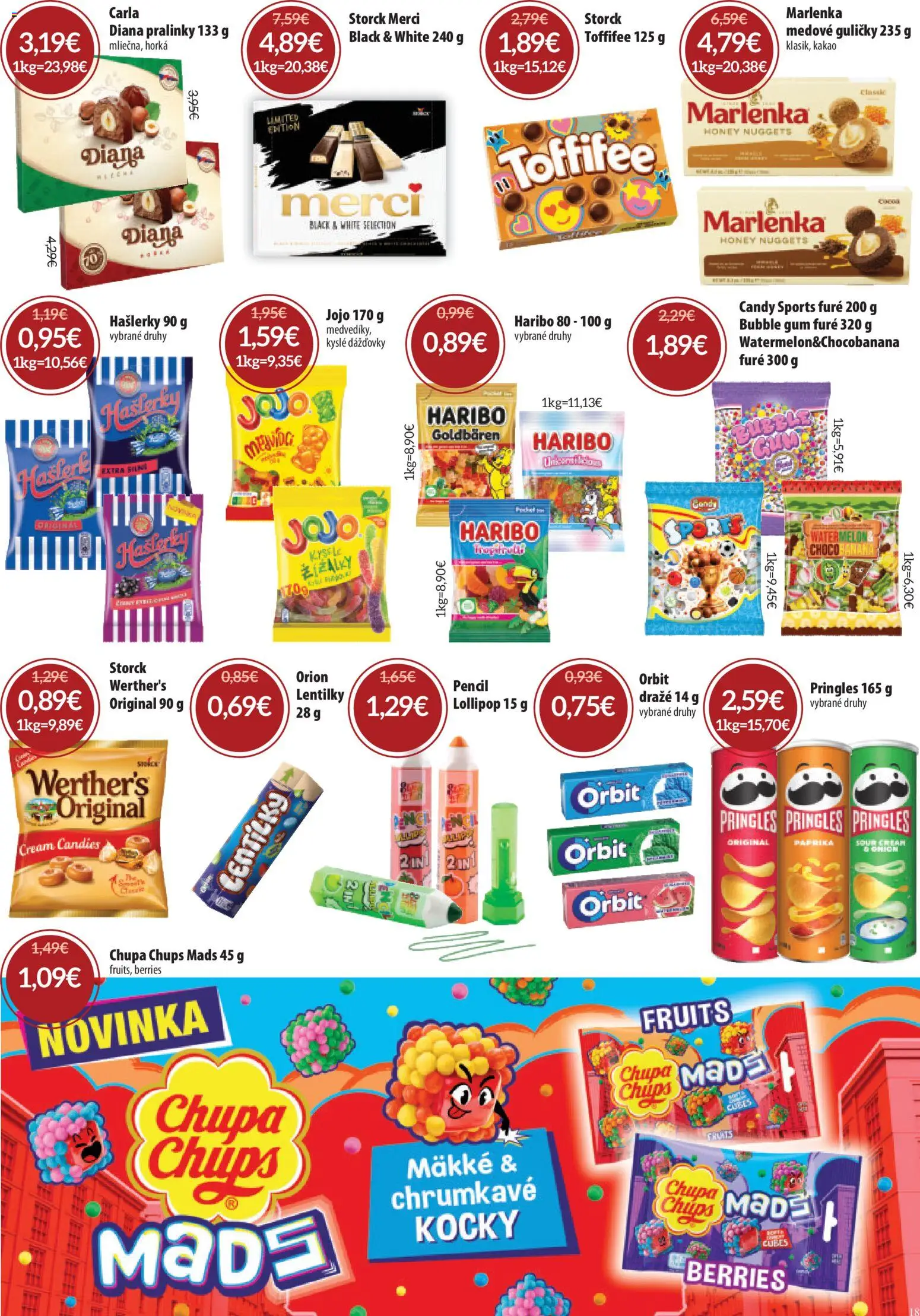 Náhľad Nitrazdroj letáku platného od 03.09.2026 - Paprika, Marlenka, Merci, Pringles, Kakao, Toffifee, Medové guličky