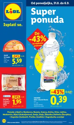 Pregled letka Lidl Super ponuda trgovine Lidl vrijedi od 31.08.2026