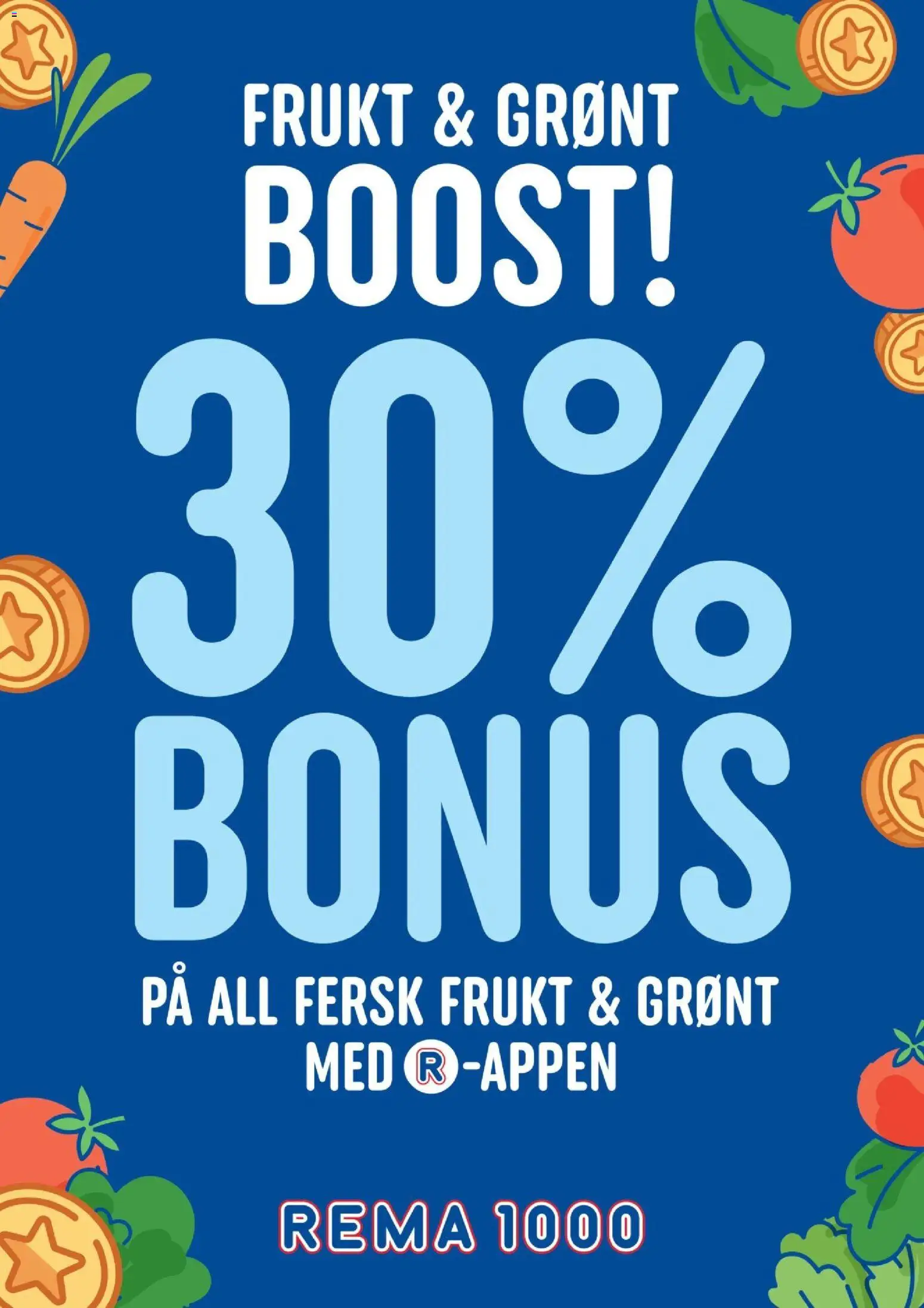 Forhåndsvis Rema 1000 kundeavis Frukt & grønt - Bonus Boost fra butikk Rema 1000 gyldig fra 15/09/2026