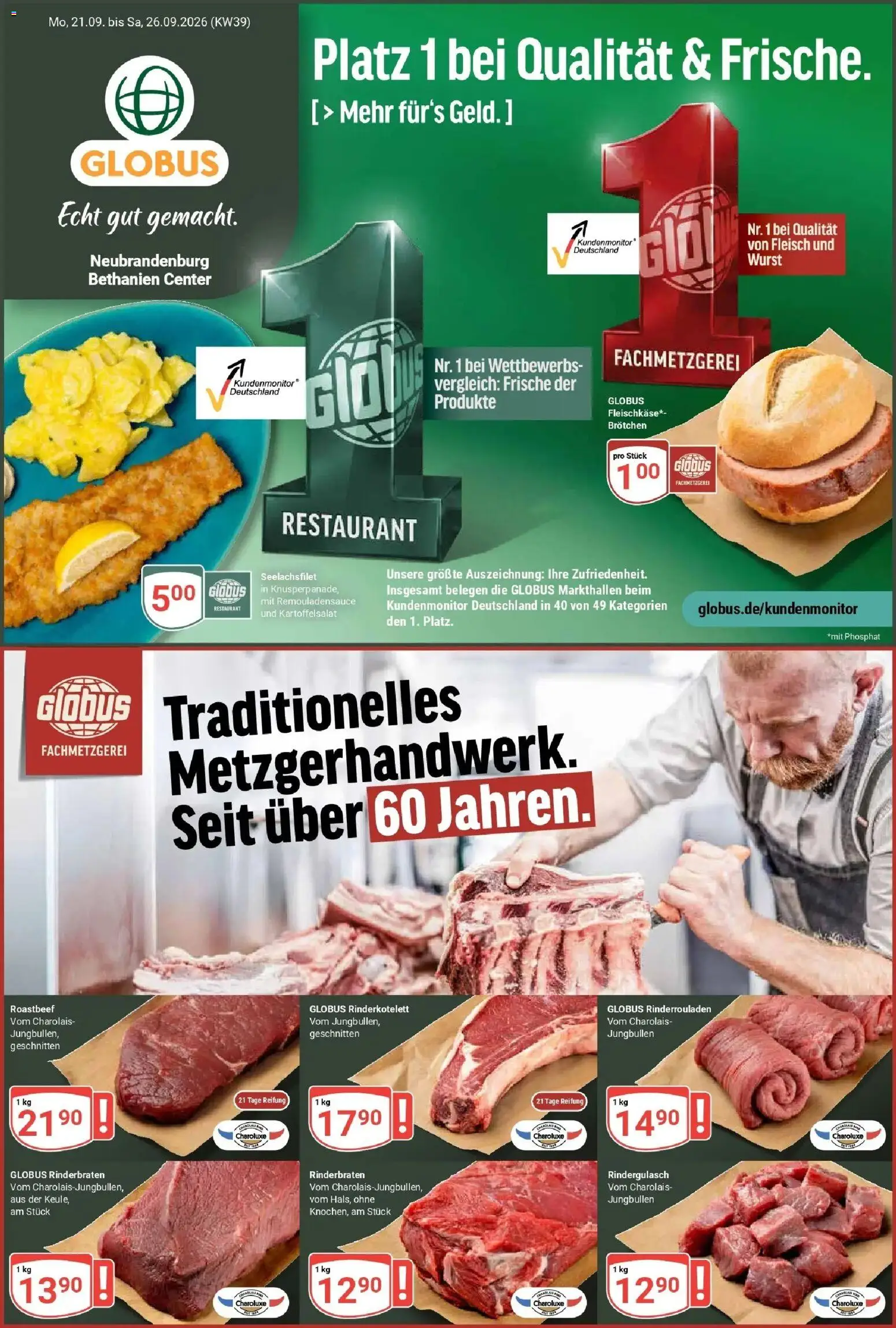 Vorschau von dem Prospekt des Geschäftes Globus, gültig ab dem 21.09.2026
