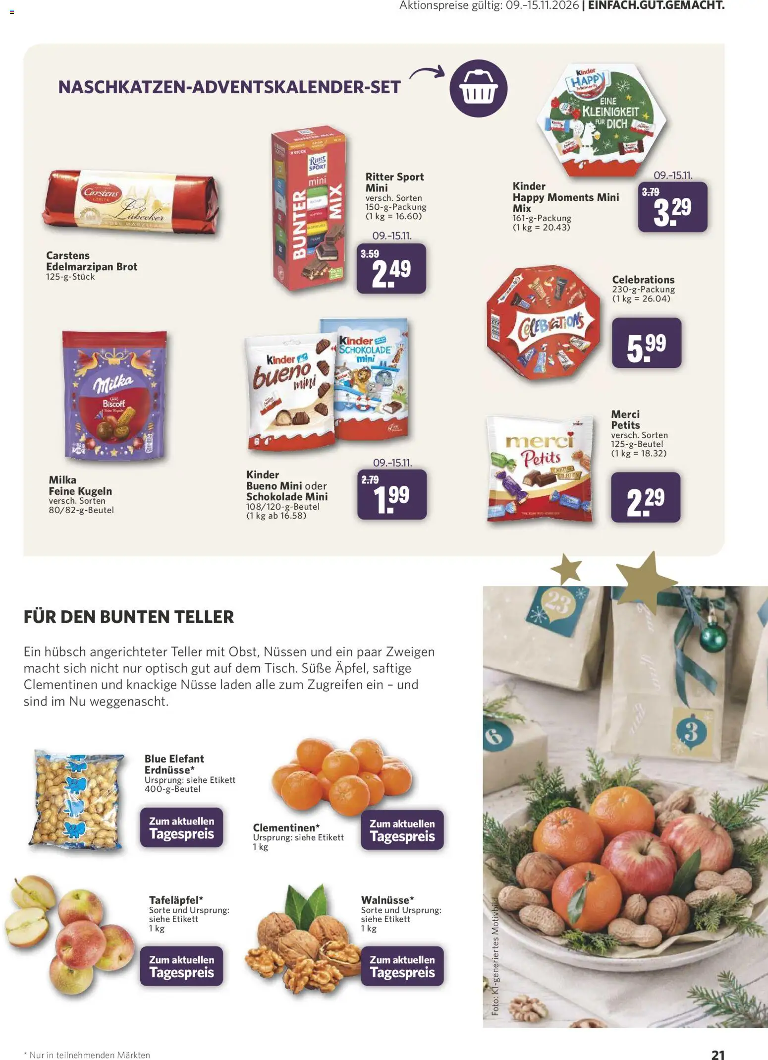 Vorschau von dem Prospekt des Geschäftes Combi, gültig ab dem 31.10.2026 - Schokolade, Brot, Ritter sport, Milka, Merci, Celebrations, Nüsse, Kinder bueno