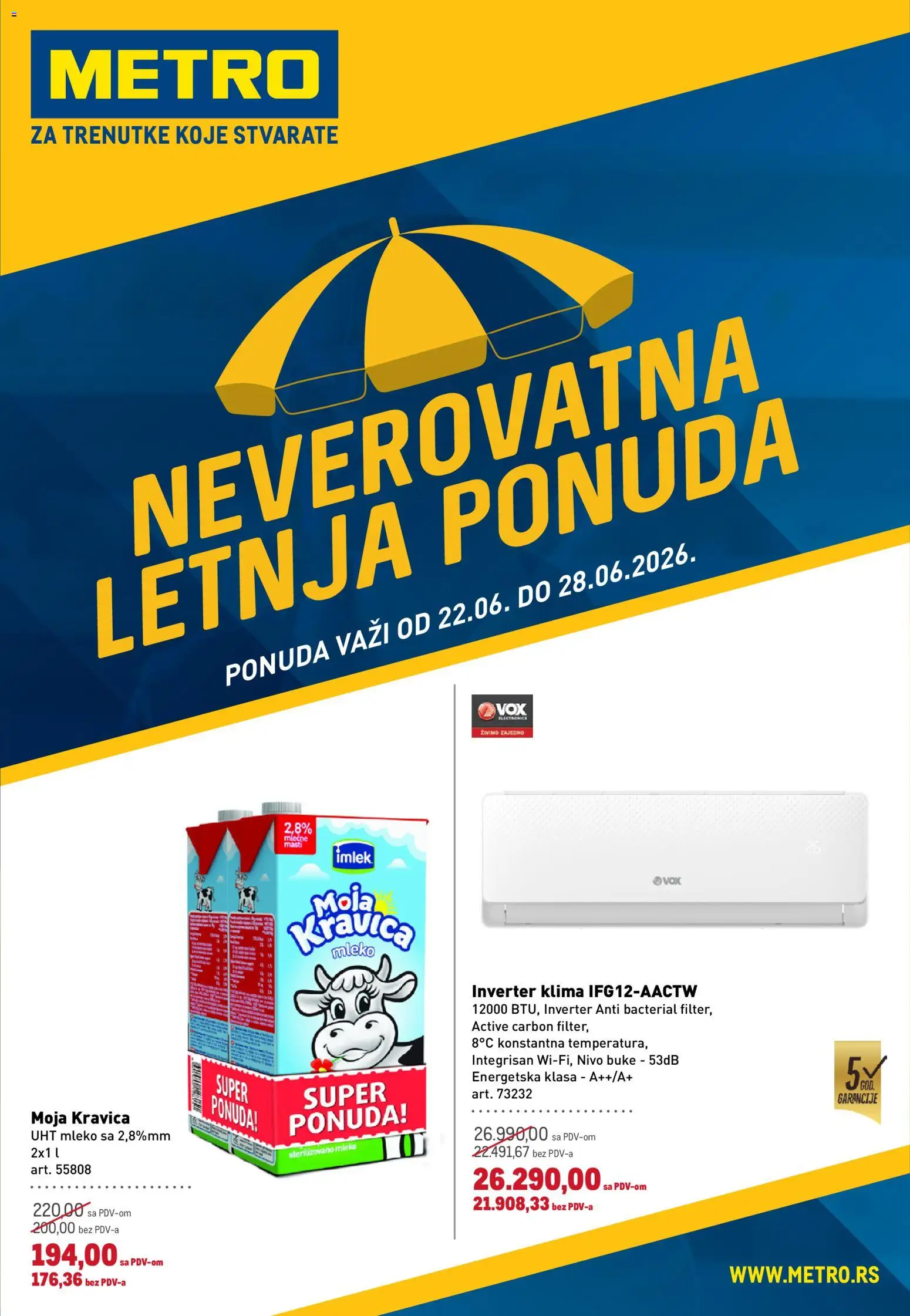 Pregled Metro kataloga - važi od 22.06.2026