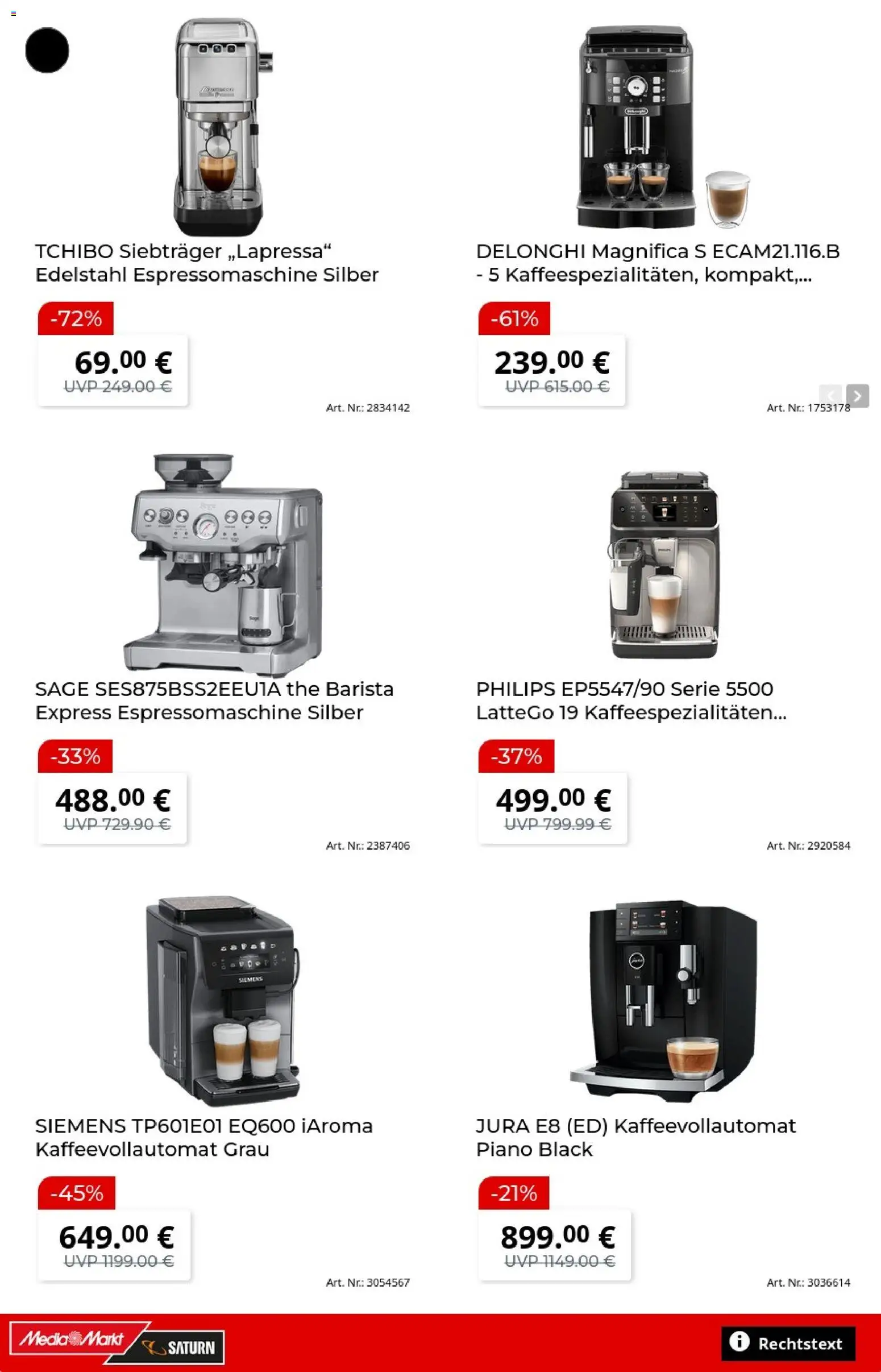 Vorschau von dem Prospekt des Geschäftes Media Markt, gültig ab dem 27.10.2026 - Kaffeevollautomat, Philips, Siemens, Jura