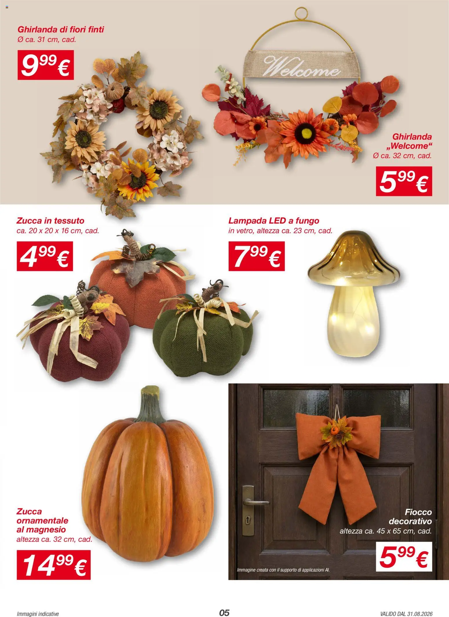 Anteprima dell'opuscolo KiK volantino dal negozio KiK valido da 31/08/2026 - Fiori, Zucca, Lampada