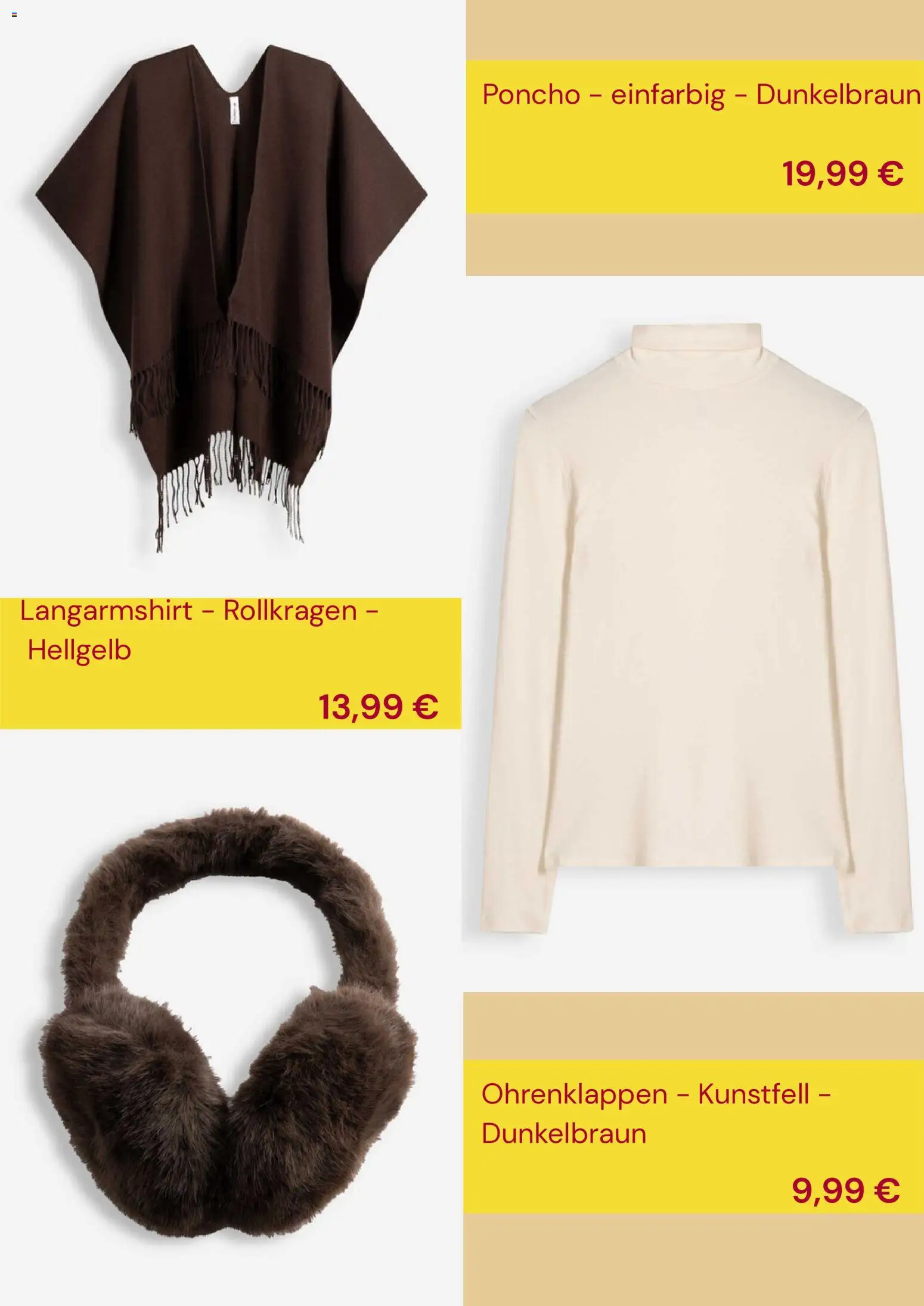 Vorschau von dem Prospekt des Geschäftes Takko, gültig ab dem 20.10.2026 - Poncho, Langarmshirt