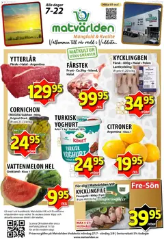Förhandsgranska reklamblad Matvärlden erbjudanden från butik Matvärlden gäller från 27/07/2026