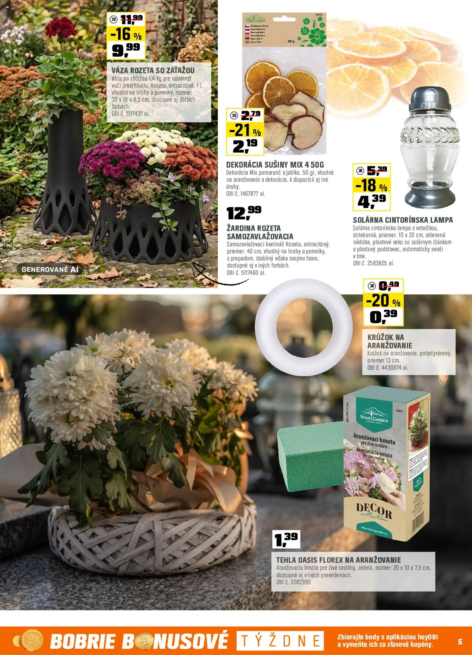 Náhľad OBI letáku platného od 01.10.2026 - Lampa, Kvetináč, Váza