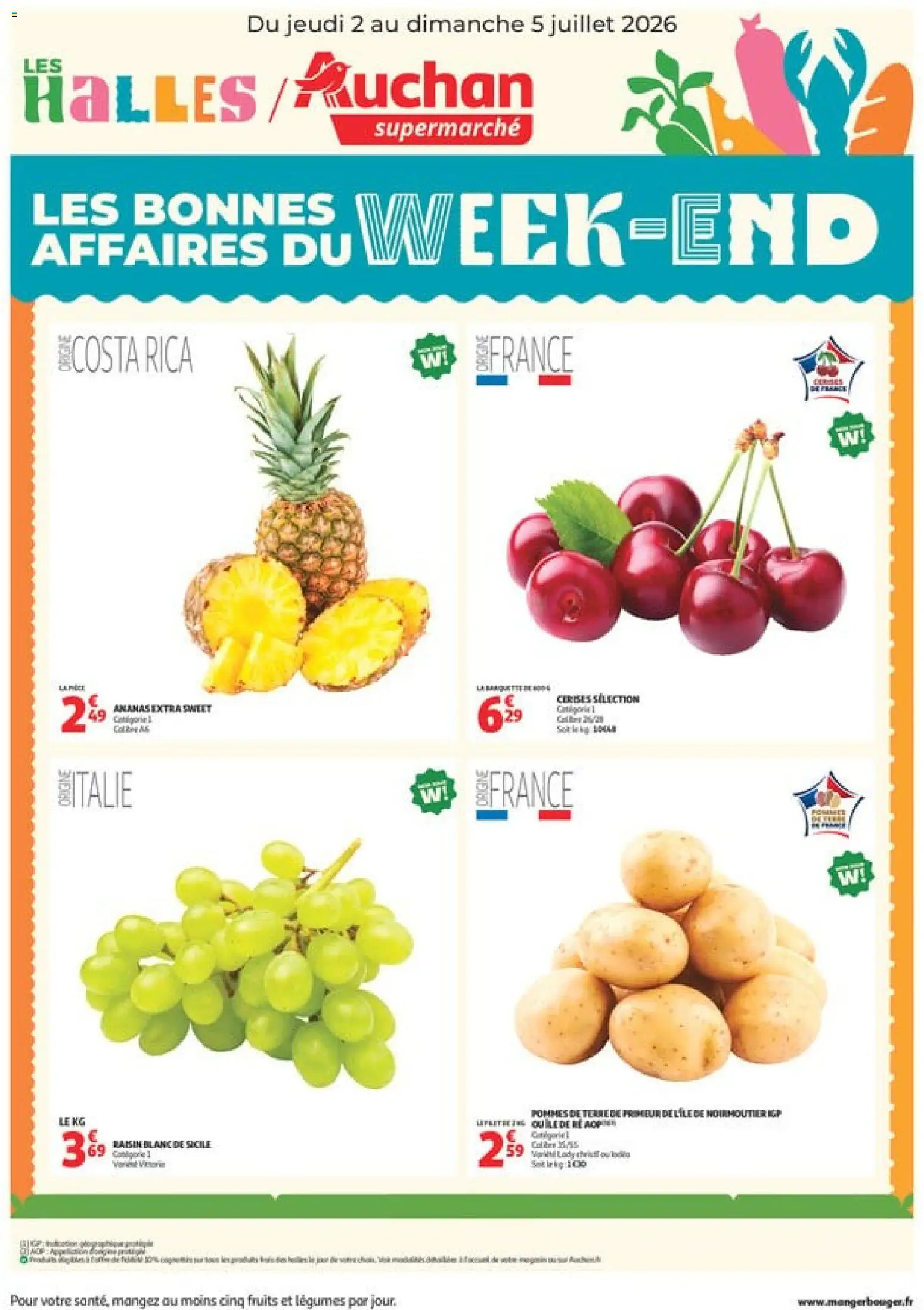Prévisualisation de Auchan les bons plans du week-end dans votre super du magasin Auchan formulaire valide 02/07/2026