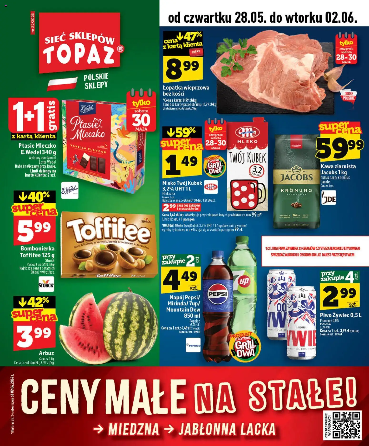 Pogląd gazetki "Topaz gazetka - Ceny małe na stałe" ze sklepu Topaz ważnej od 28.05.2026