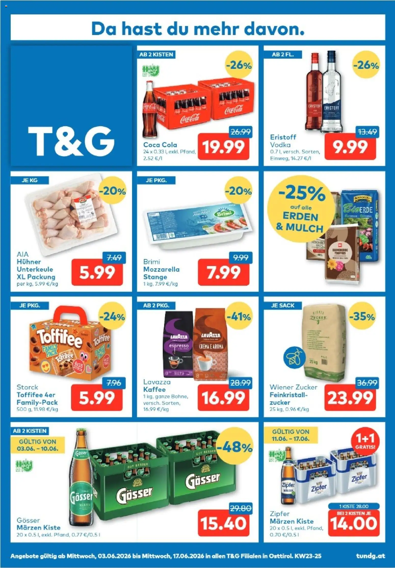 Vorschau der Angebote: T&G T&G Osttirol gültig ab 03.06.2026 - Kaffee, Zucker