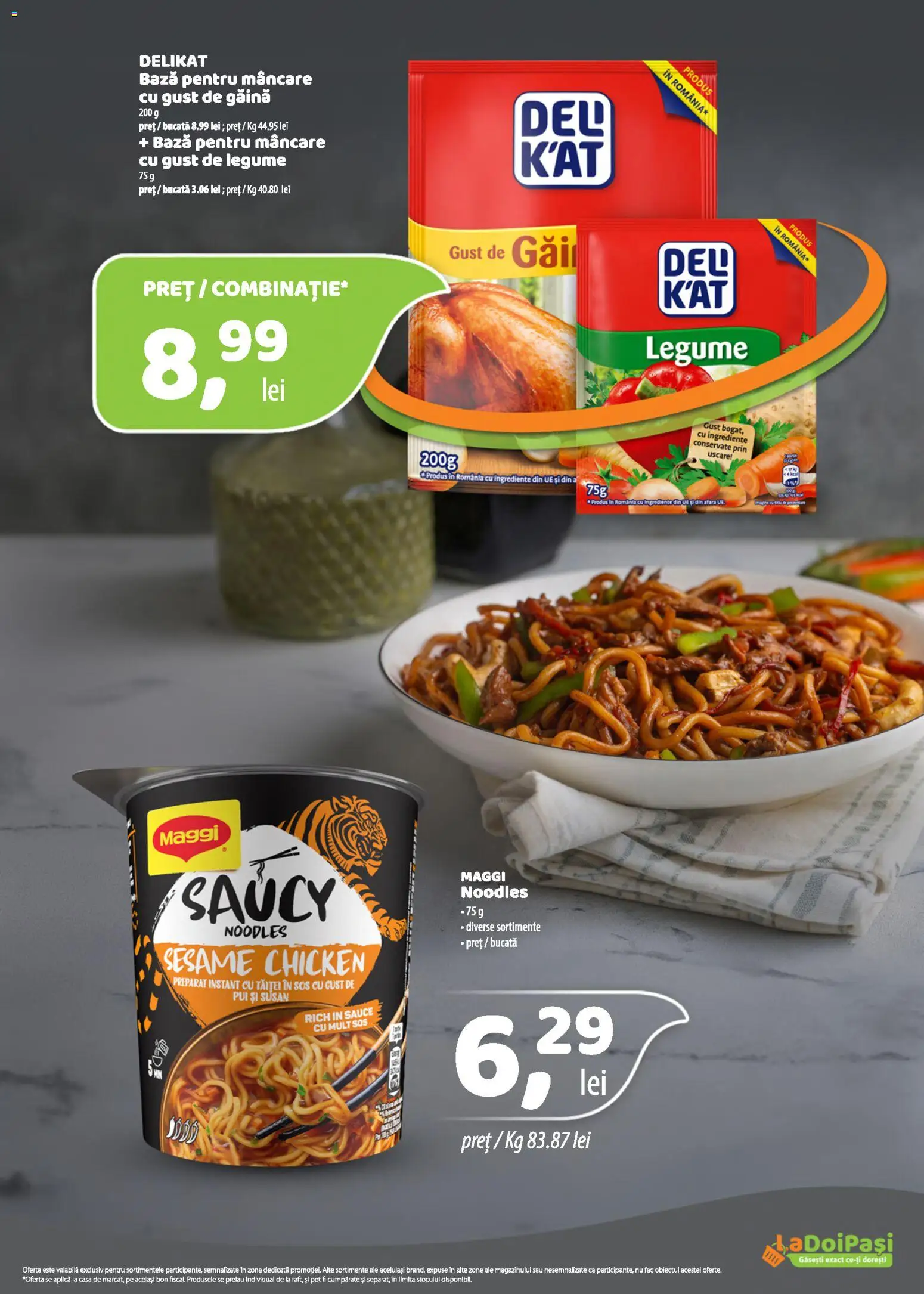 Previzualizarea de cataloage: LaDoiPași LaDoiPași Catalog valabil de la 01.11.2026 - Noodles, Legume, Pui, Sos, Aplică
