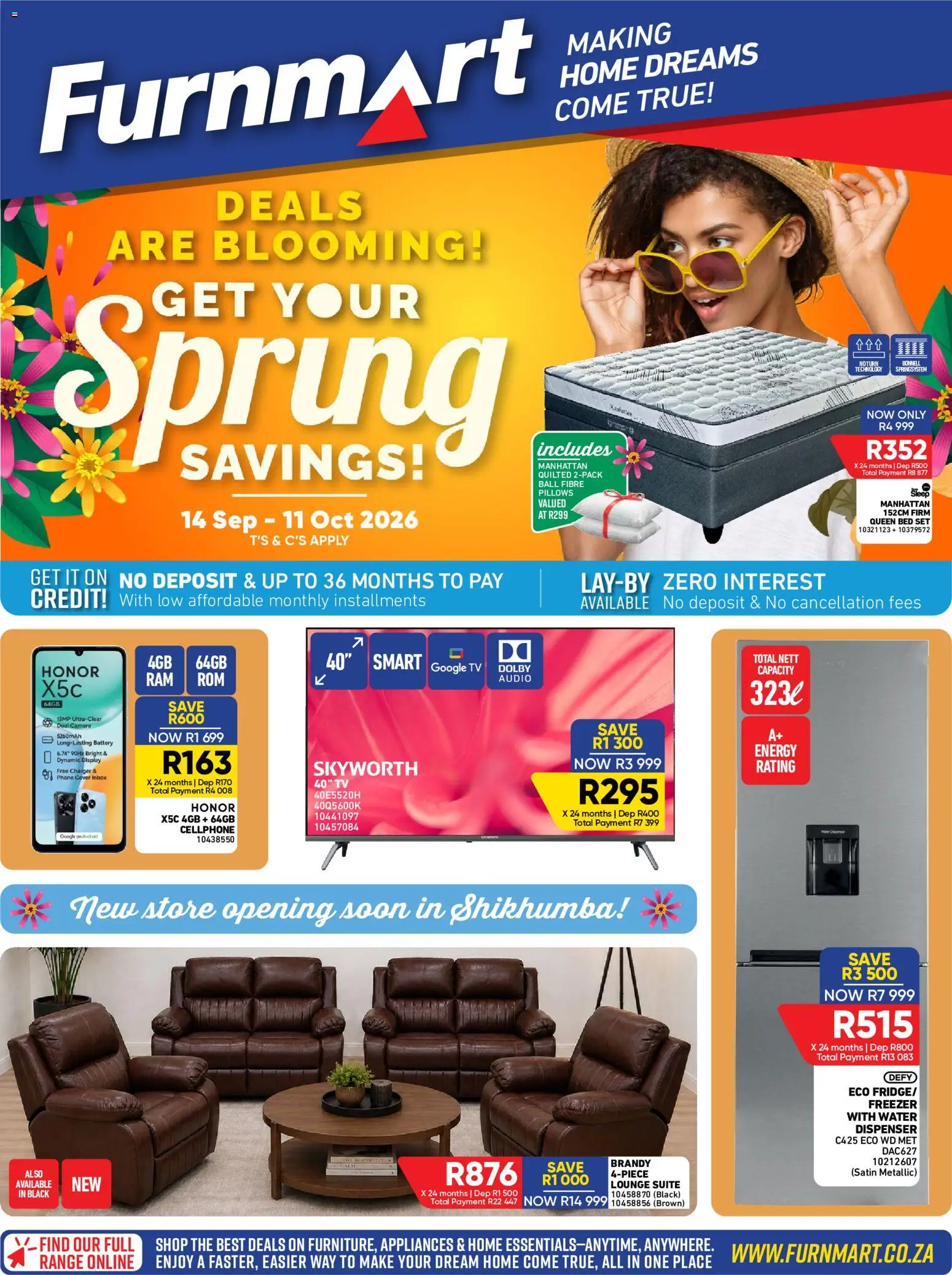 Preview of Furnmart flyer valid from 14/09/2026 - Water, Phone, Camera, Bed, TV, Battery, Freezer, Audio