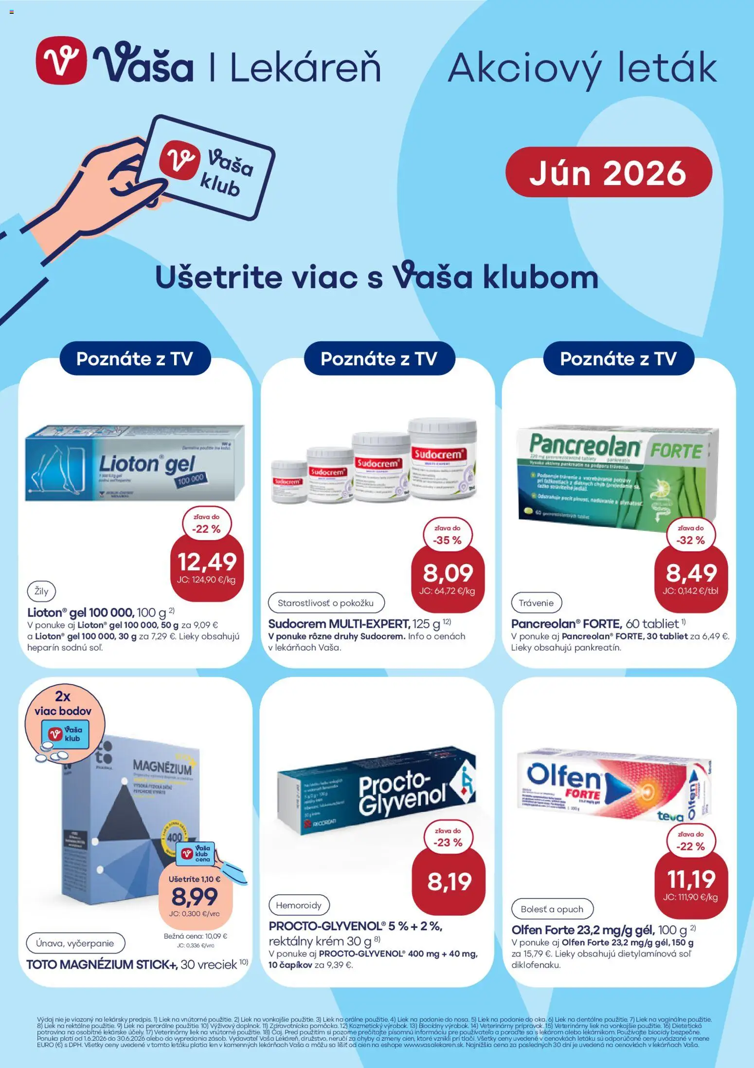 Náhľad Vaša lekáreň letáku platného od 01.06.2026 - Tv, Sudocrem, Soľ, Krém