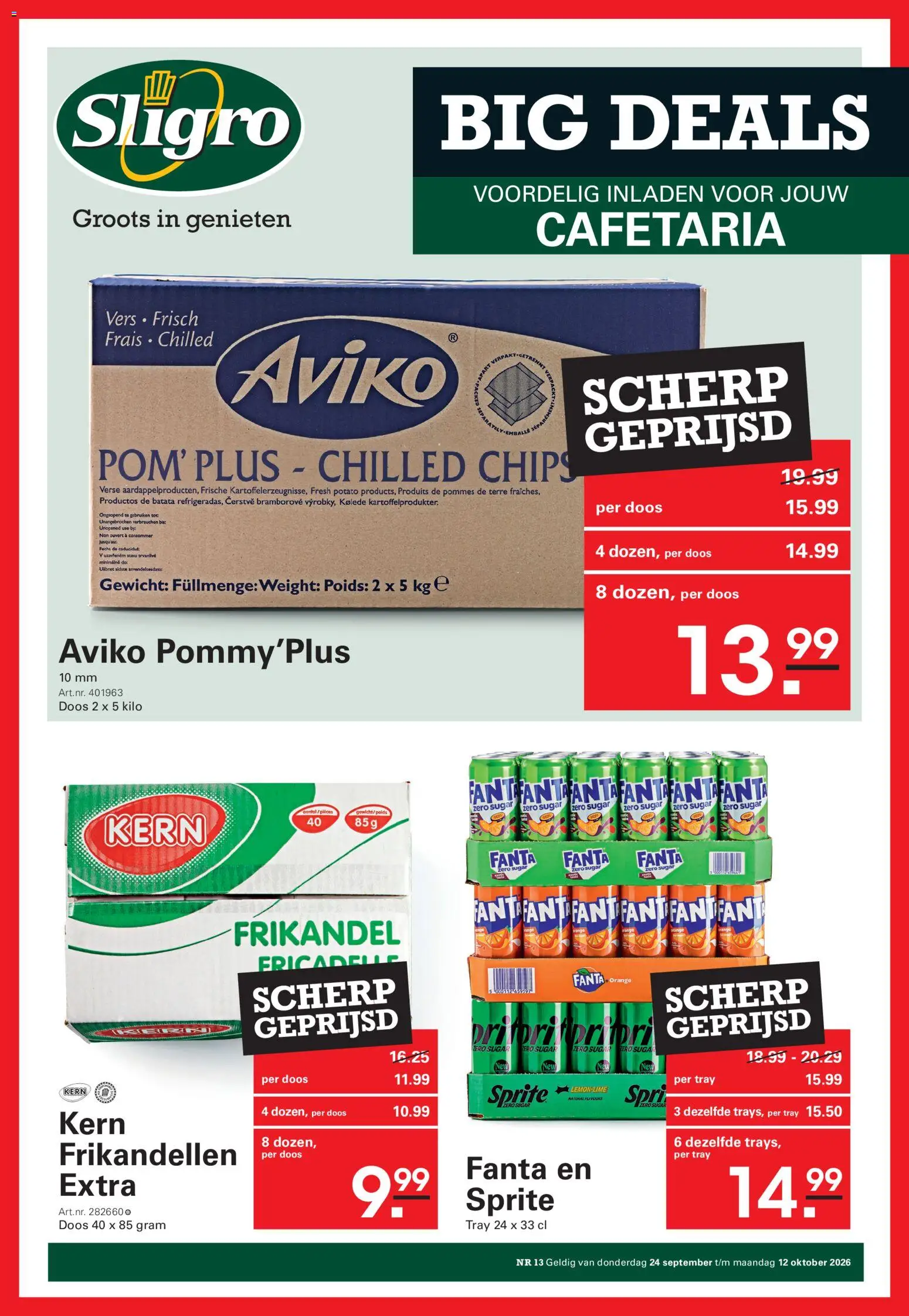 Voorbeeld van Sligro Big Deals Cafetaria van winkel Sligro geldig vanaf 24/09/2026