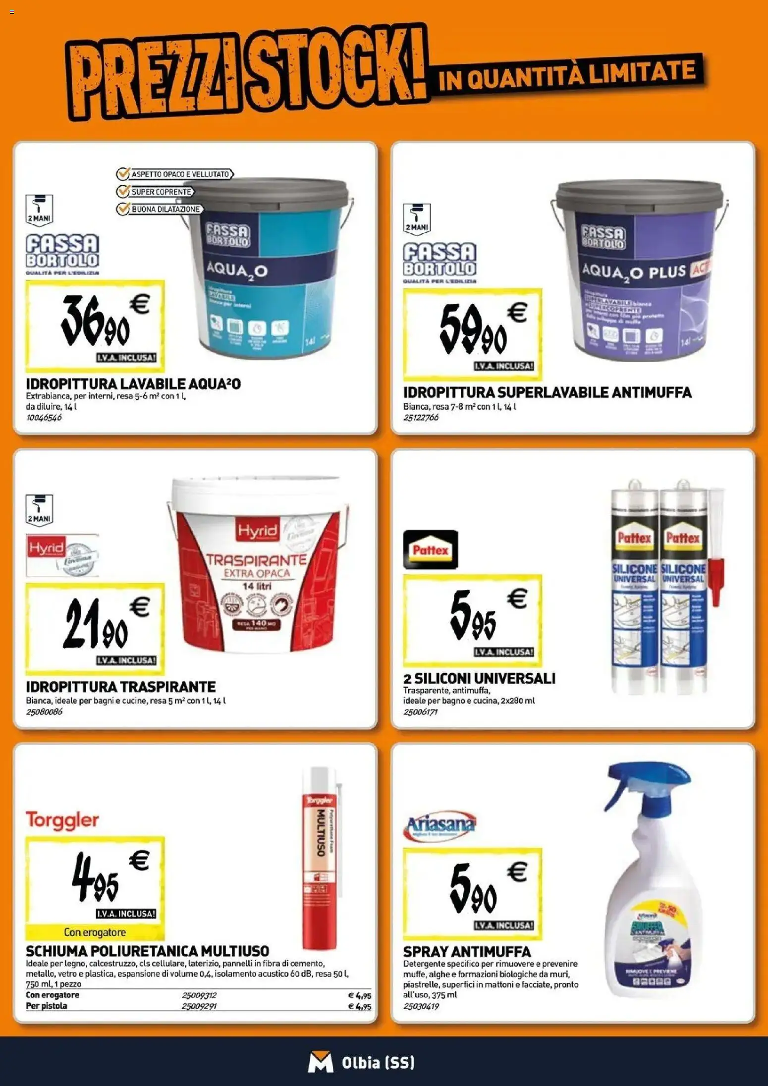Anteprima dell'opuscolo TECNOMAT catalogo Olbia dal negozio TECNOMAT valido da 29/10/2026 - Bagno, Silicone, Detergente, Schiuma