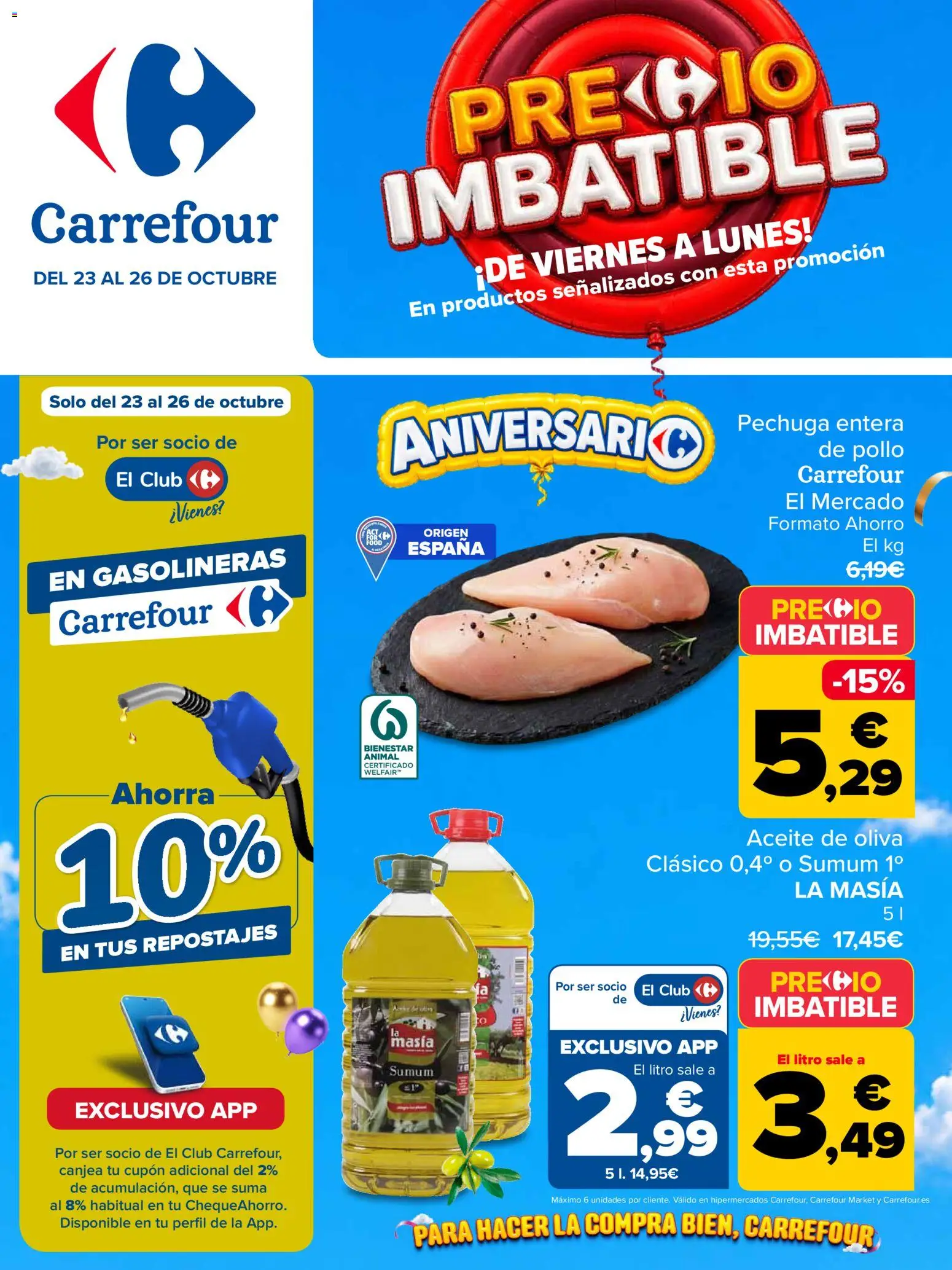 Vista previa del folleto de la tienda Carrefour válido desde el 23/10/2026 - Aceite de oliva, Aceite, Pollo