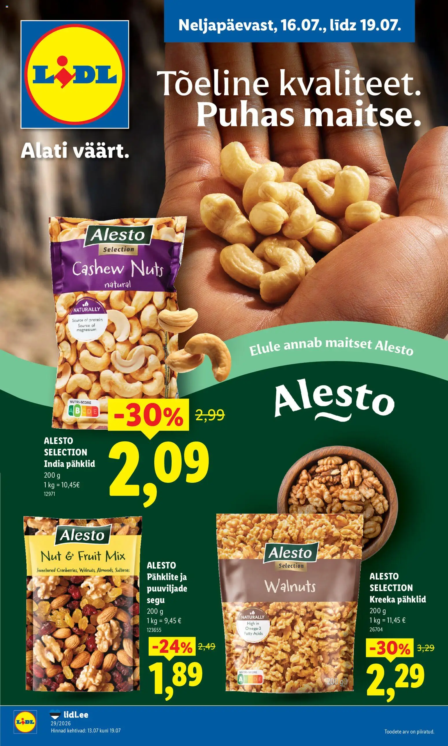 Lidl kliendilehe eelvaade alates 16.07.2026
