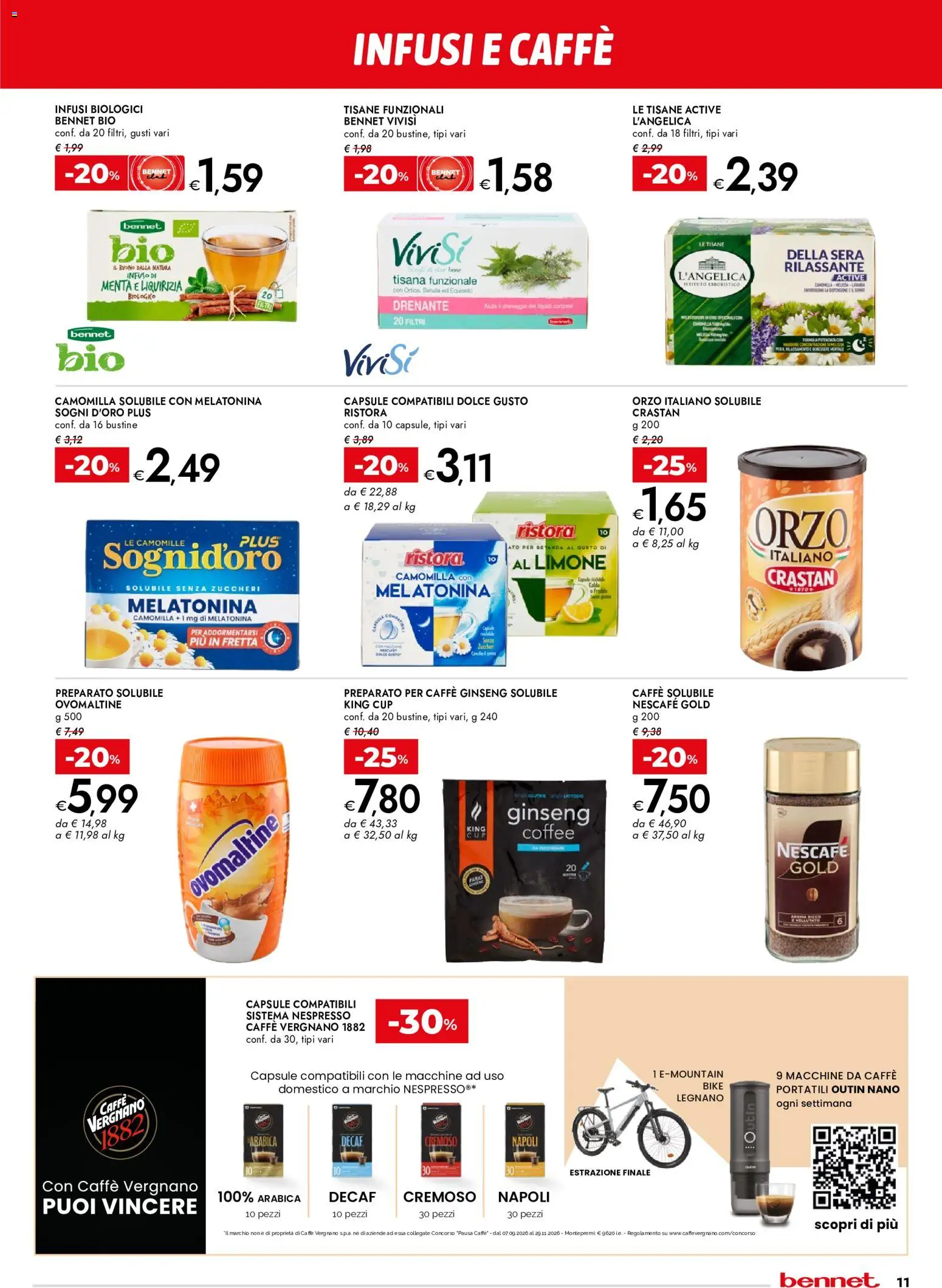 Anteprima dell'opuscolo bennet volantino Cioccolato che bontà dal negozio bennet valido da 29/10/2026 - Caffè, Limone, Menta, Tisana, Nescafé