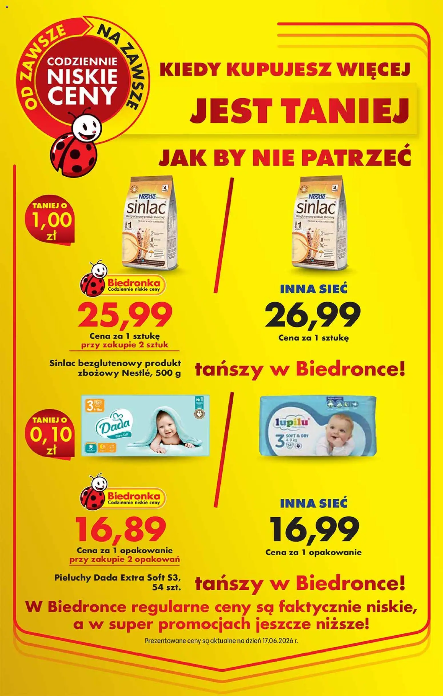 Pogląd gazetki "Biedronka gazetka - Jest taniej" ze sklepu Biedronka ważnej od 17.06.2026