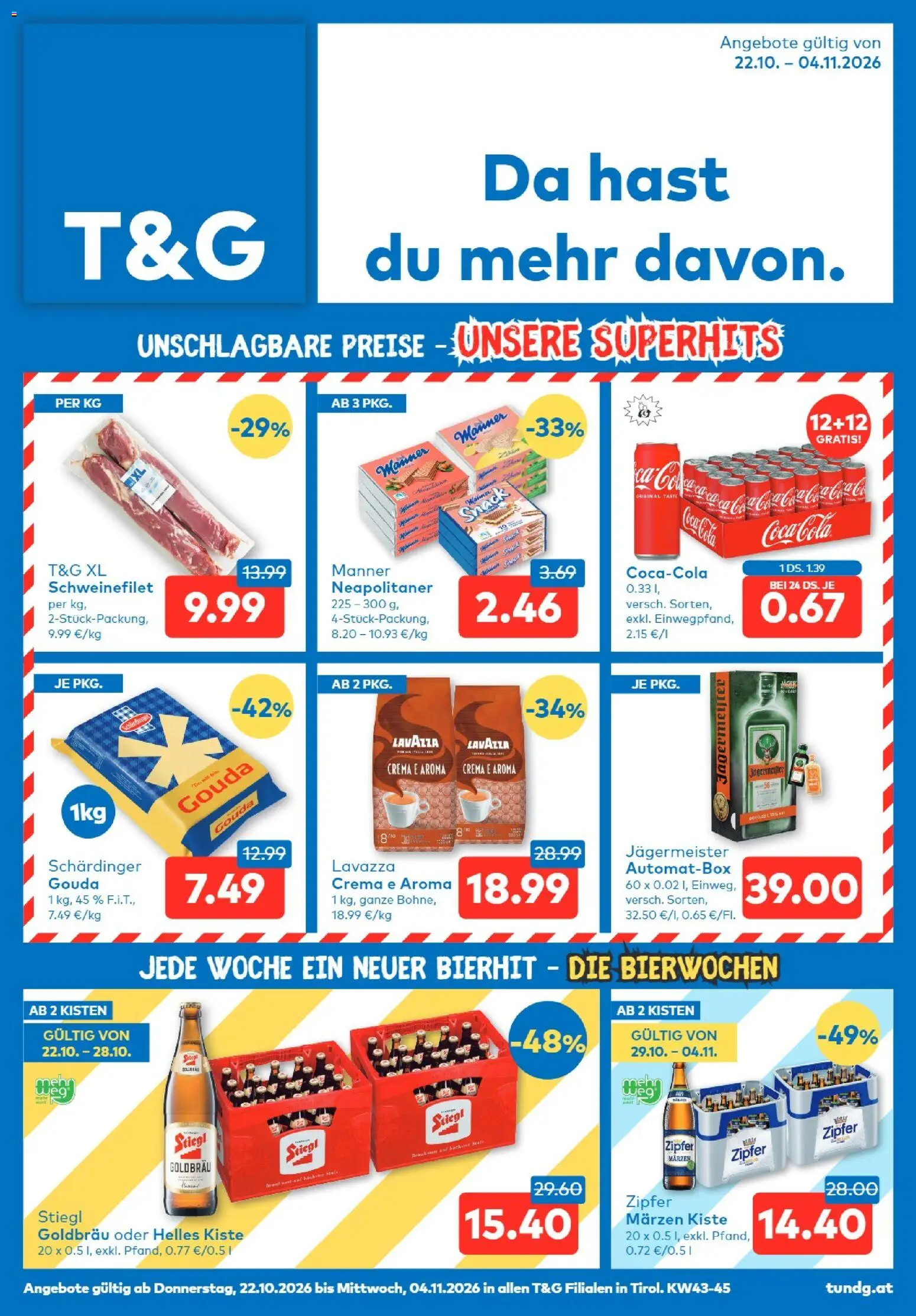 Vorschau der Angebote: T&G T&G Tirol gültig ab 22.10.2026
