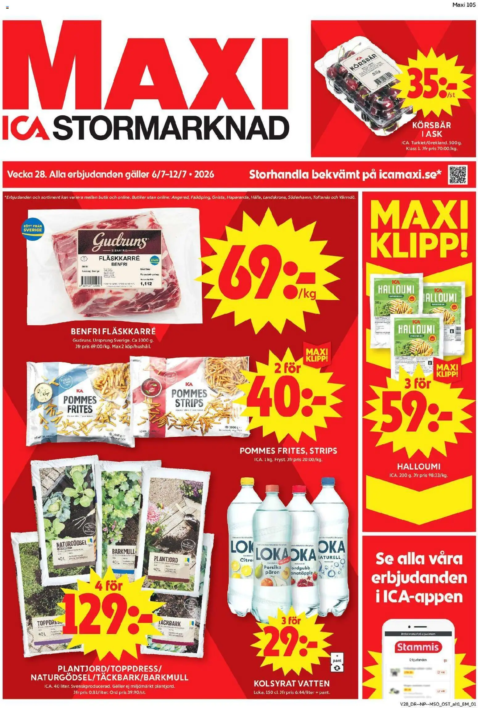 Förhandsgranska reklamblad ICA Maxi erbjudanden från butik ICA Maxi gäller från 06/07/2026