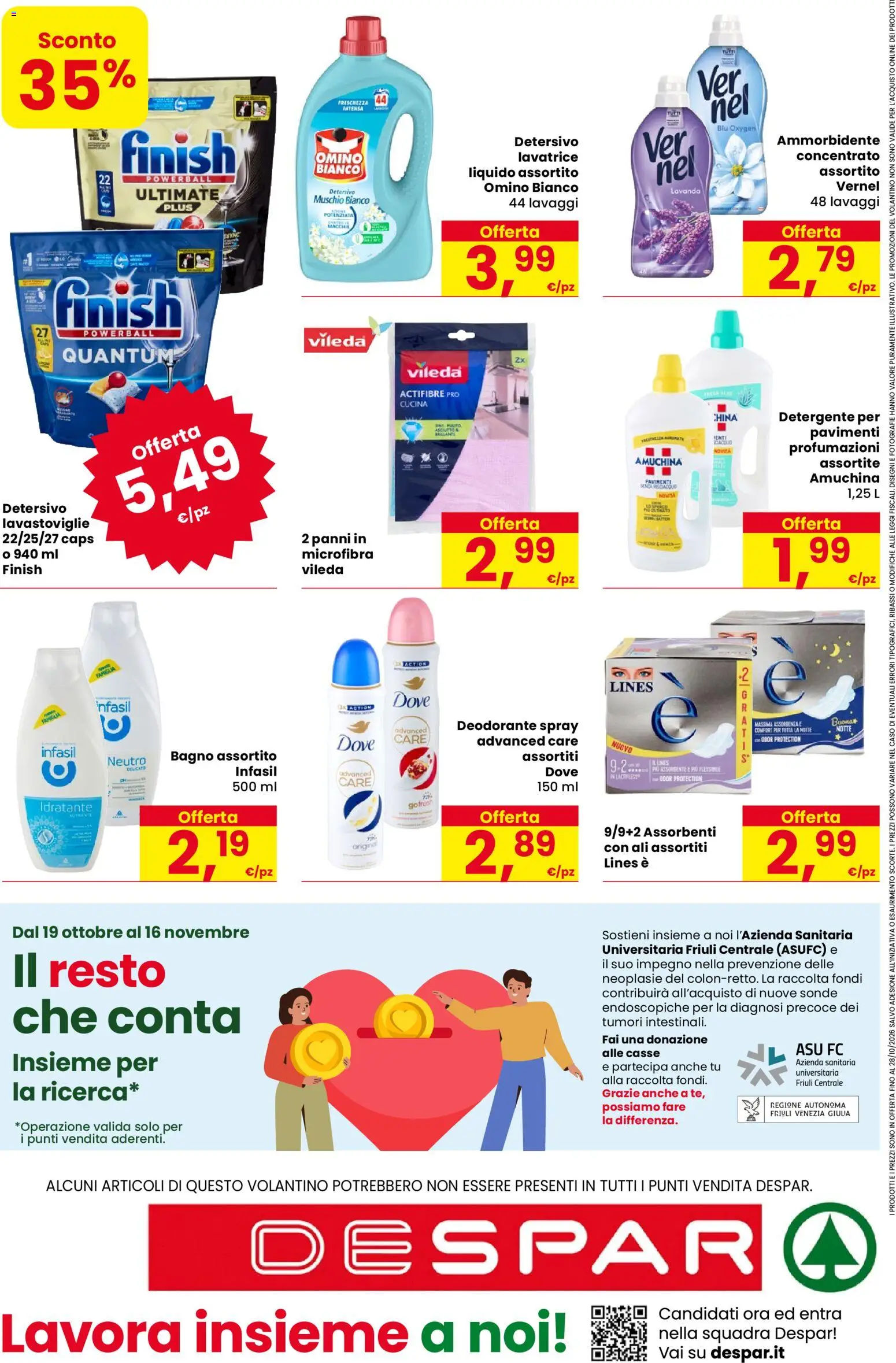 Anteprima dell'opuscolo Despar volantino Trieste dal negozio Despar valido da 15/10/2026 - Lavatrice, Bagno, Lavanda, Deodorante, Ammorbidente, Assorbenti, Detergente, Panni