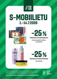 Kaupan S-market S-market tarjoukset - S-mobiilietu esikatselu, voimassa 01/07/2026