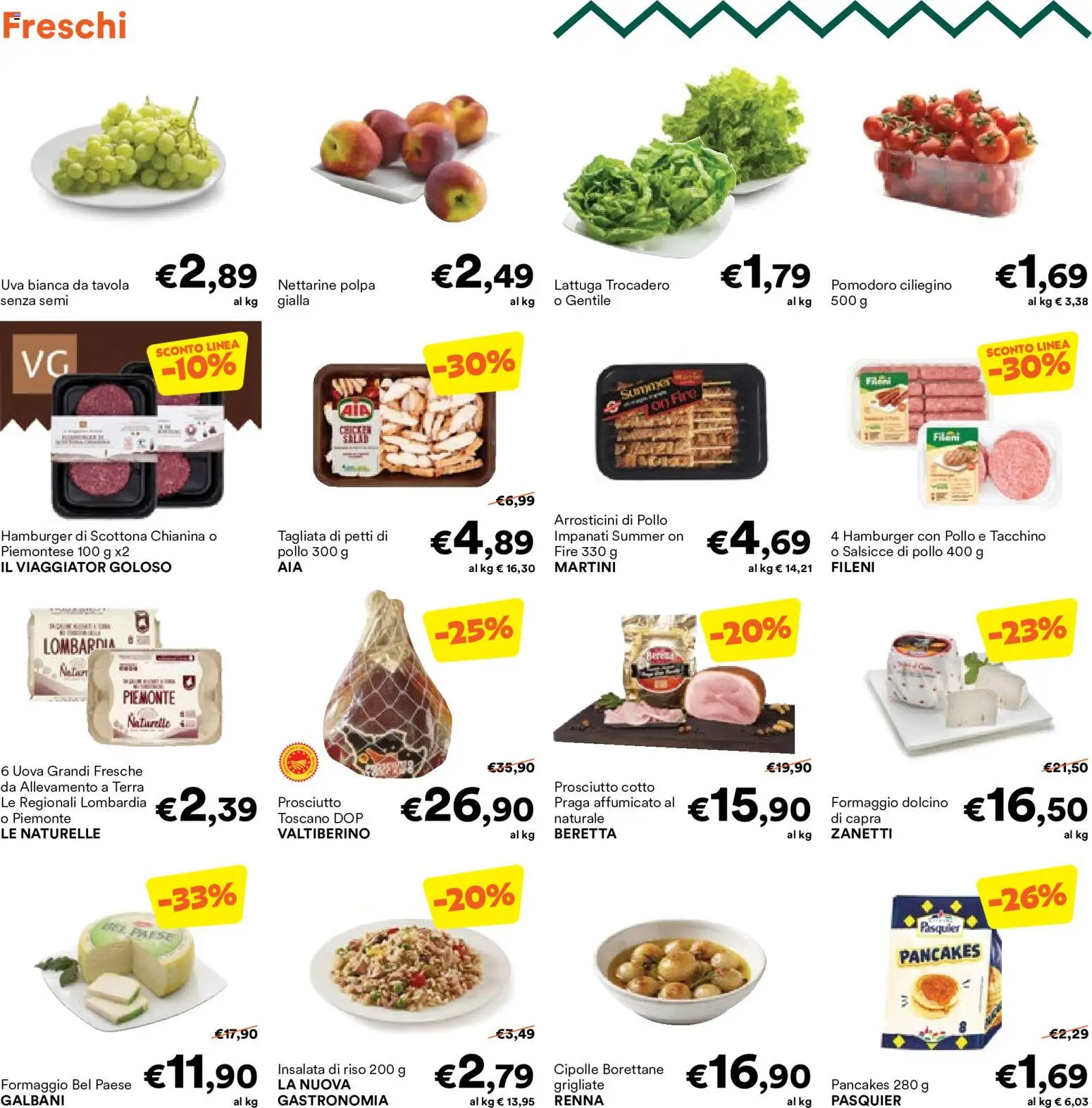 Anteprima dell'opuscolo Unes volantino dal negozio Unes valido da 26/08/2026 - Insalata di riso, Arrosticini, Riso, Prosciutto, Salsicce, Prosciutto Cotto, Martini, Nettarine