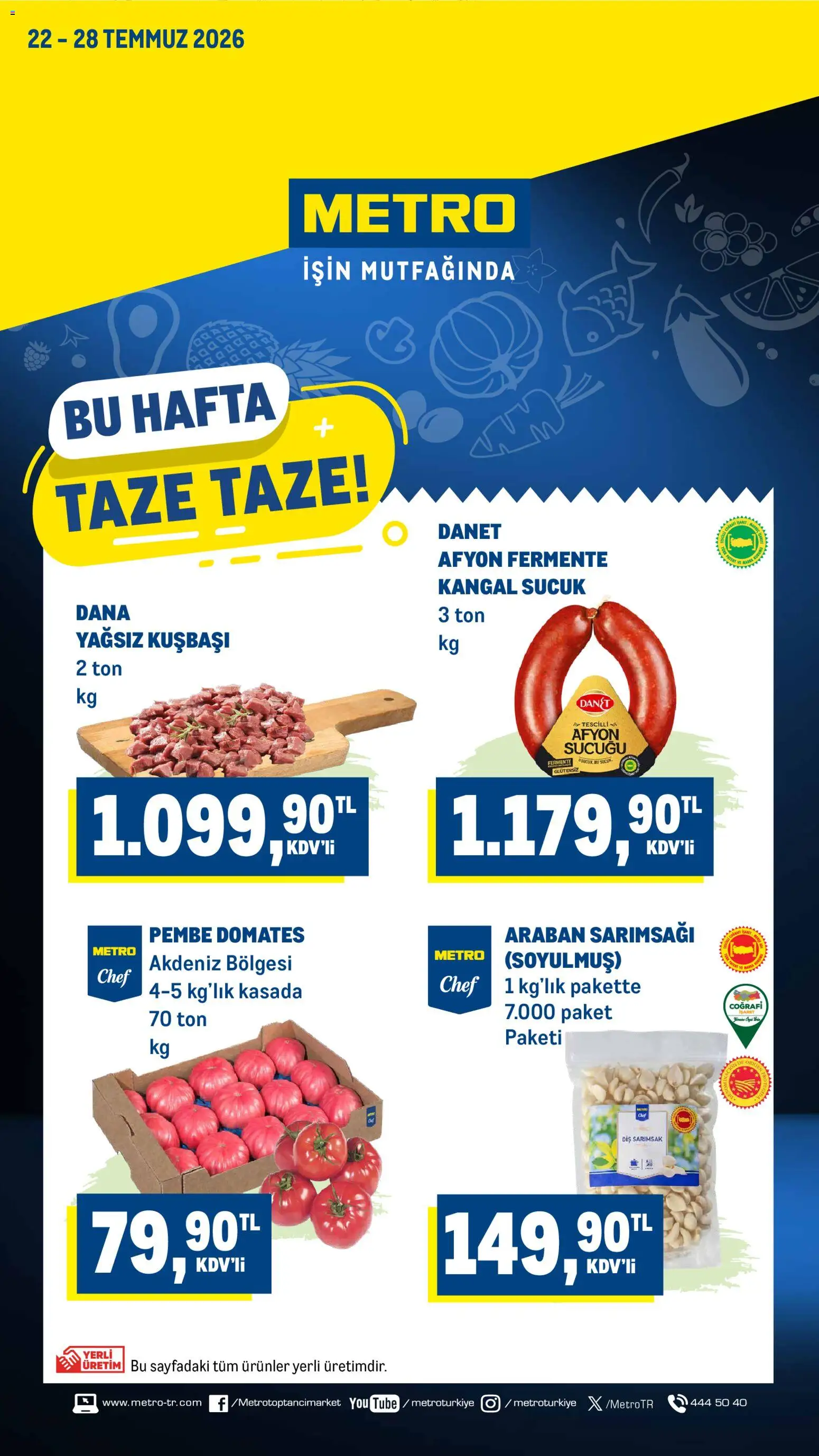 Metro Metro Katalog 22.07.2026 - Broşürünün önizlemesi - Sucuk, Domates, Sarımsak