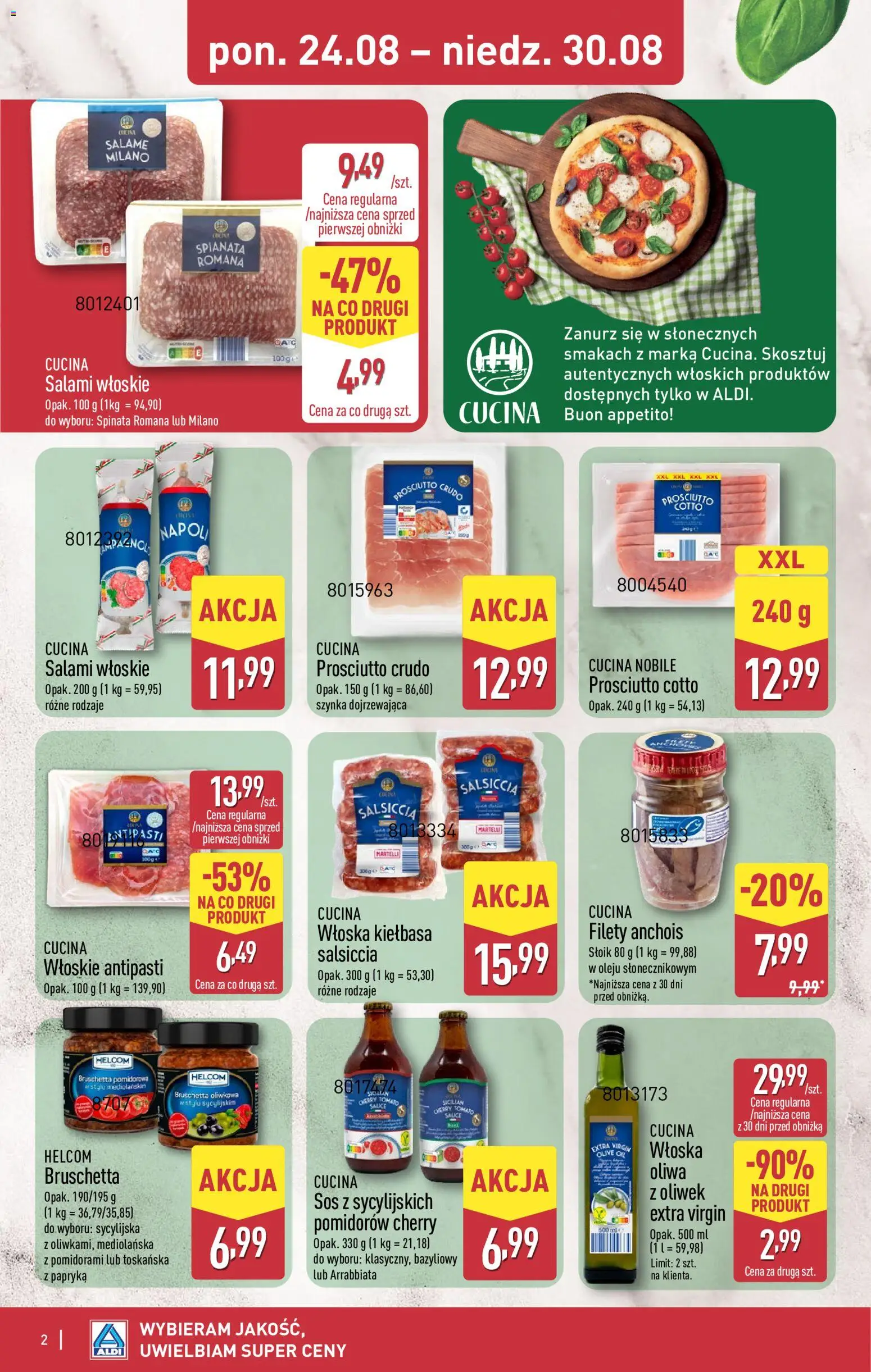 Pogląd gazetki "Aldi gazetka - Smakowita podróż do Włoch" ze sklepu Aldi ważnej od 24.08.2026