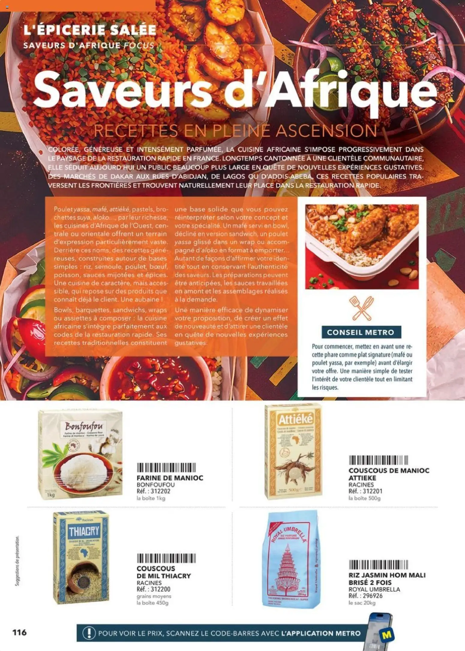Prévisualisation de METRO - Restauration rapide du magasin METRO formulaire valide 14/04/2026 - Sac, Poulet, Mais, Riz, Farine, Sauces, Base, Farine de manioc