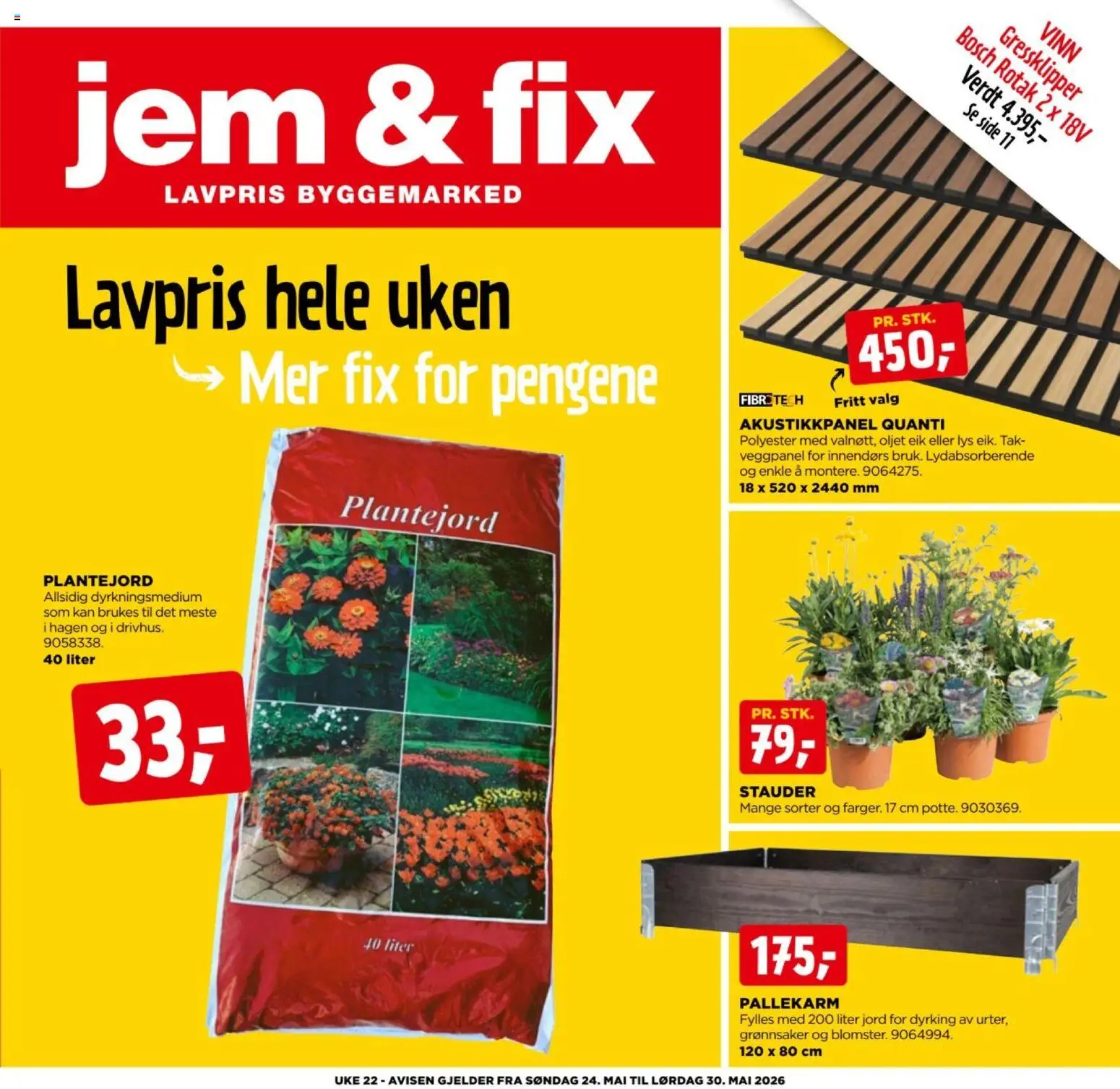 Forhåndsvis Jem & Fix kundeavis fra butikk Jem & Fix gyldig fra 24/05/2026