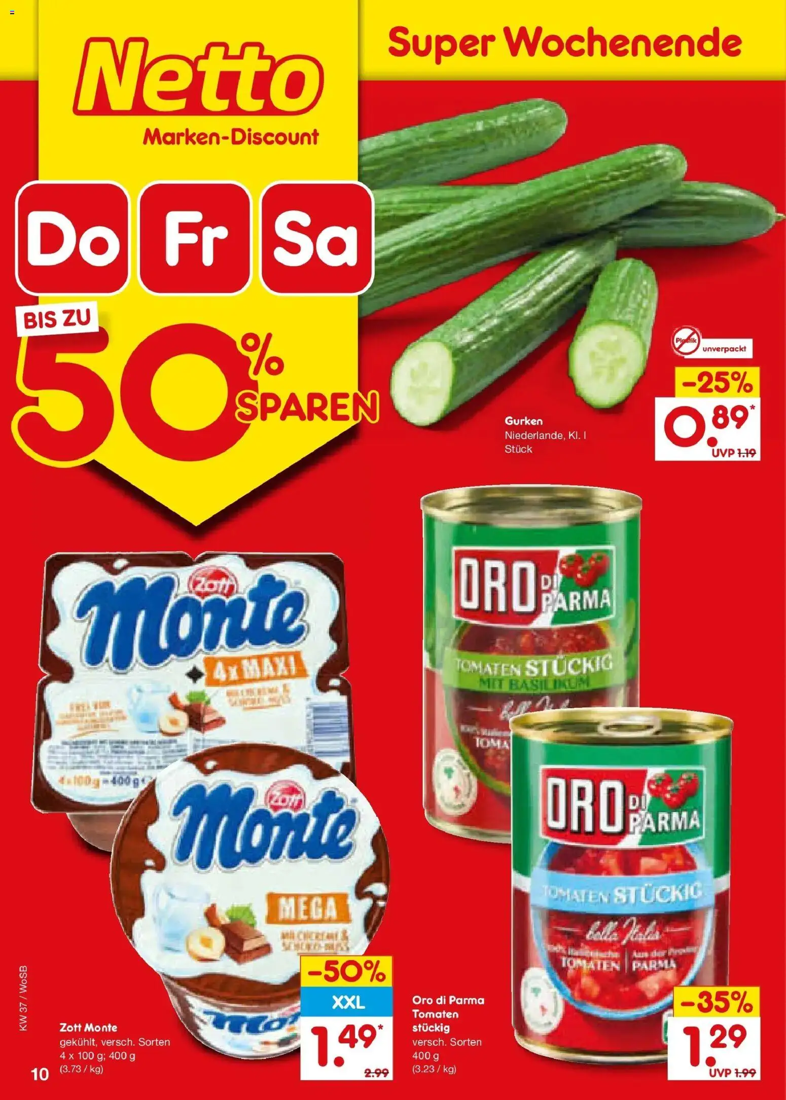 Vorschau von dem Prospekt des Geschäftes Netto Marken-Discount, gültig ab dem 07.09.2026 - Gurken, Tomaten, Oro di parma