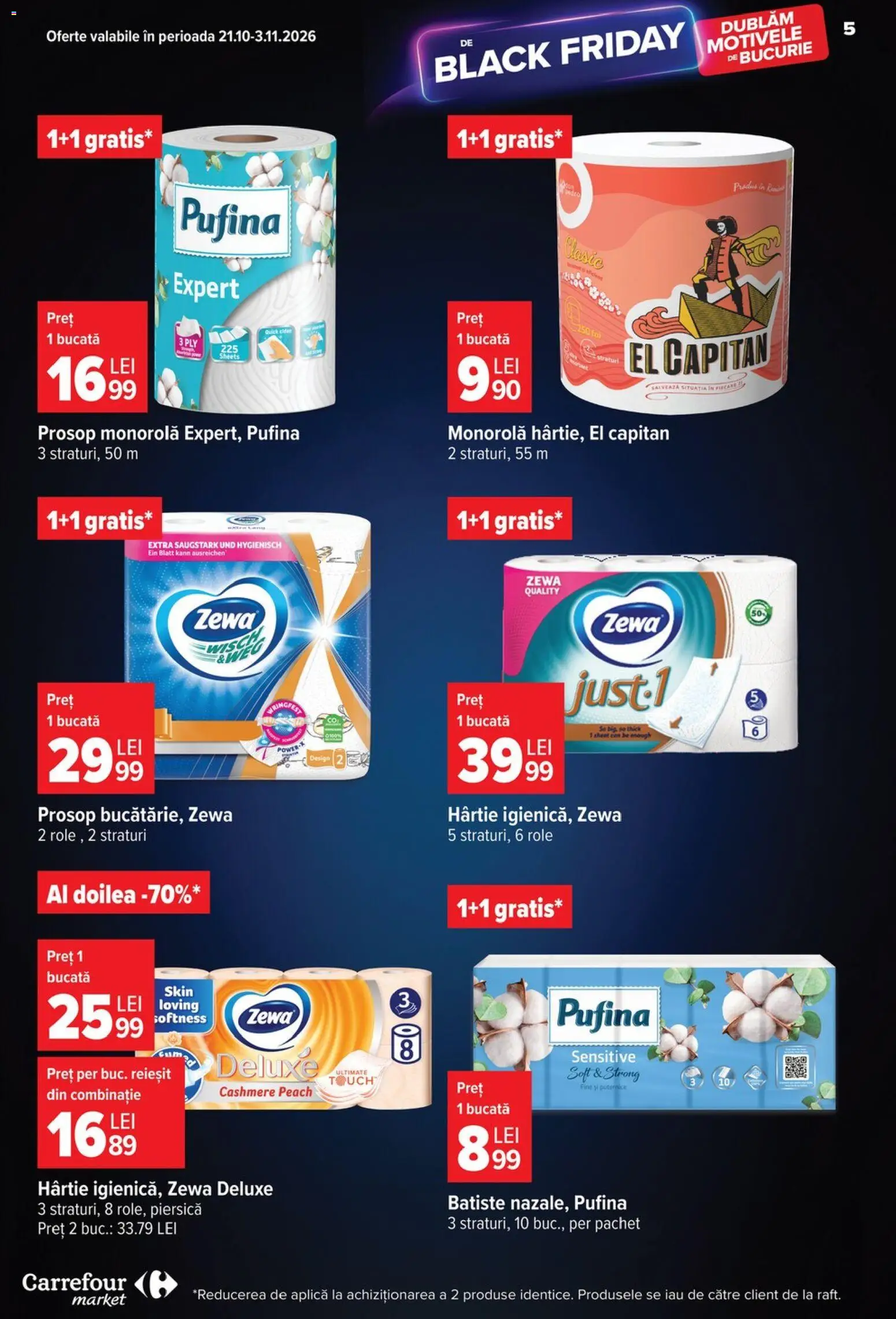 Previzualizarea de cataloage: Carrefour Carrefour Catalog Market valabil de la 28.10.2026 - Black, Role, Piersică, Deluxe, Aplică, Prosop monorolă