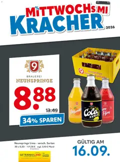 Vorschau von dem Prospekt des Geschäftes Getränkeland, gültig ab dem 16.09.2026