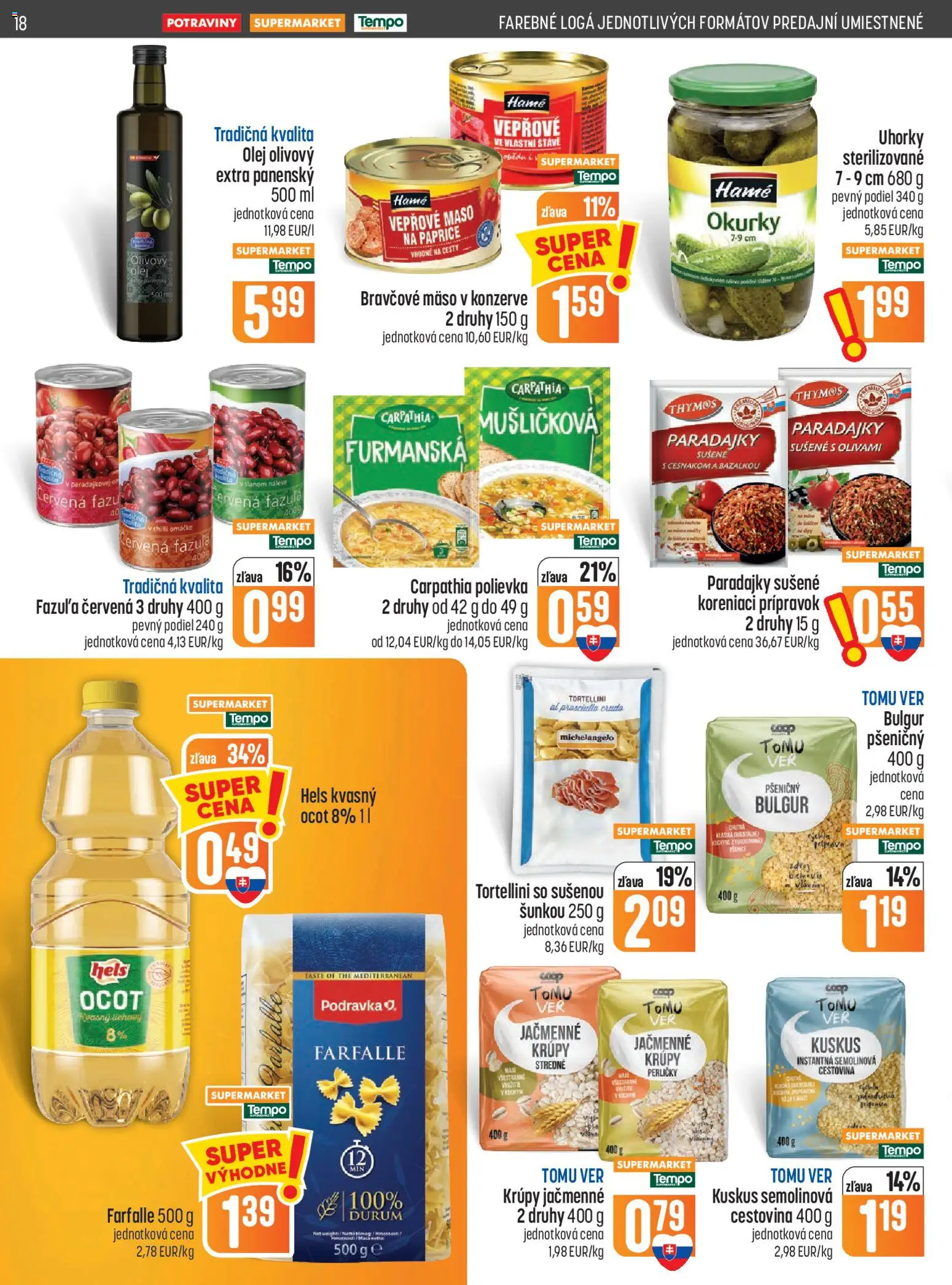 Náhľad COOP Jednota letáku platného od 01.10.2026 - Krúpy, Mäso, Olej, Paradajky, Prosciutto, Fazuľa, Ocot, Bravčové mäso