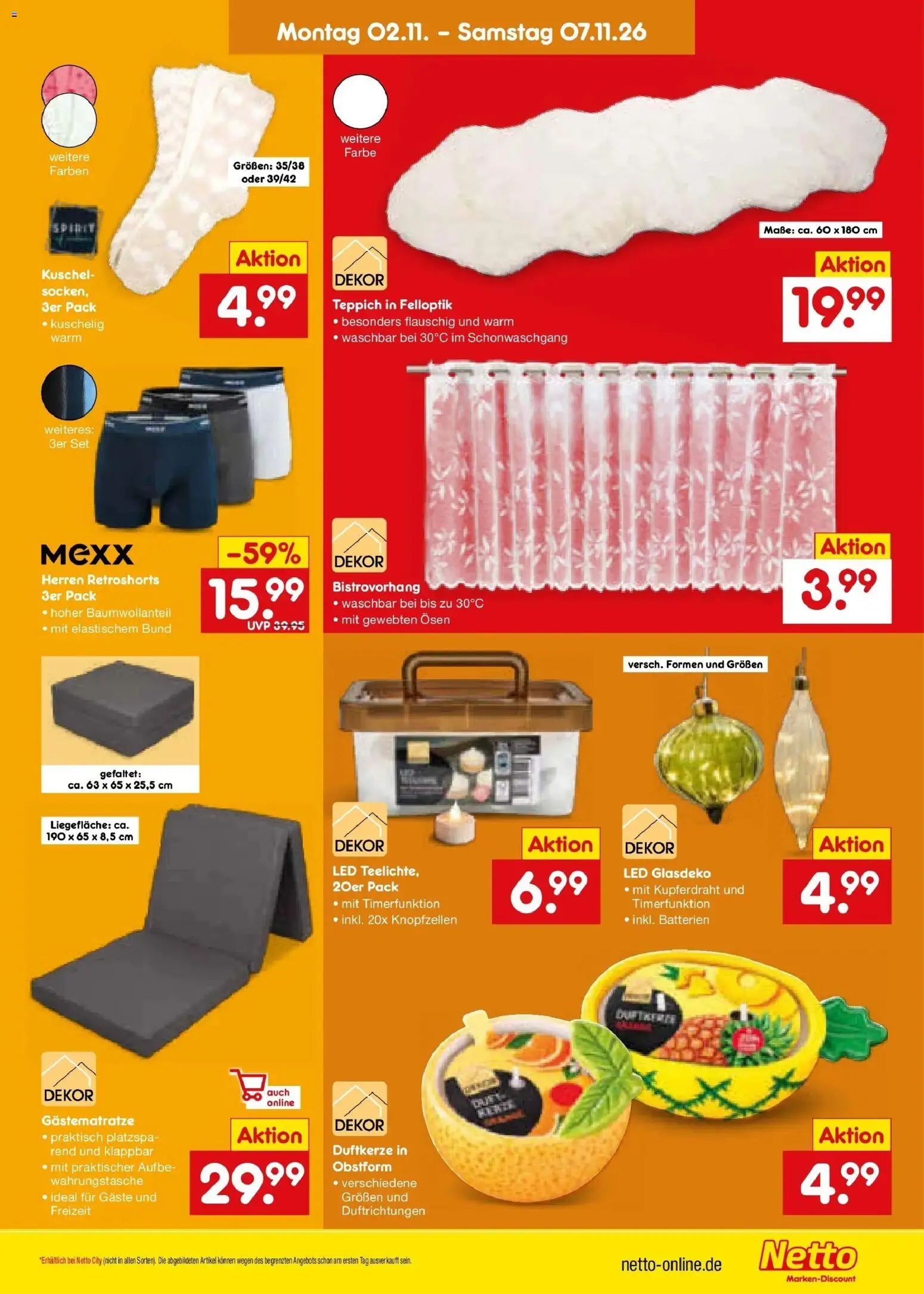 Vorschau von dem Prospekt des Geschäftes Netto Marken-Discount, gültig ab dem 02.11.2026 - Teppich, Batterien