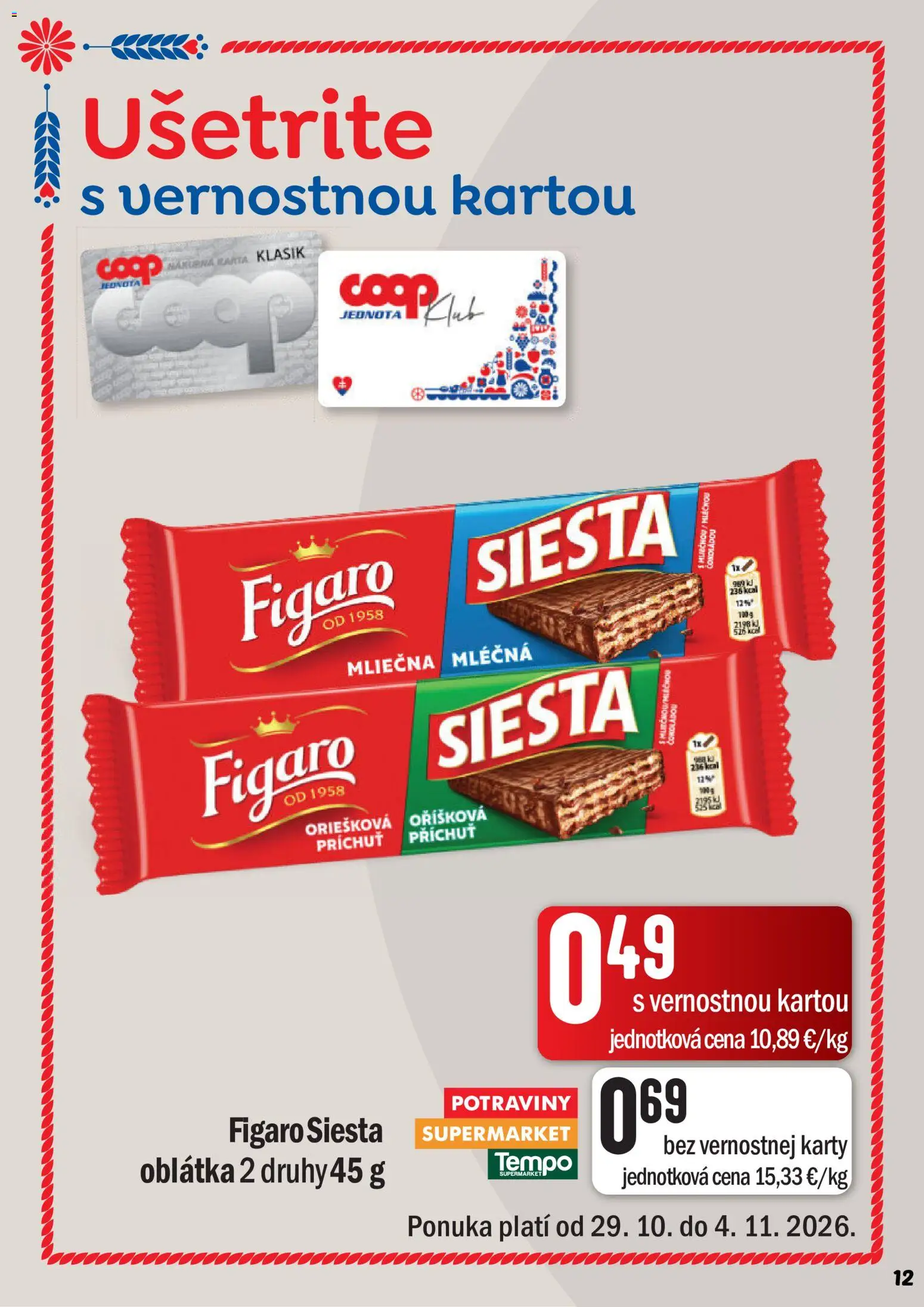 Náhľad COOP Jednota letáku platného od 29.10.2026