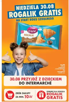 Pogląd gazetki "Intermarche konkurs - Rogalik GRATIS na start roku szkolnego" ze sklepu Intermarche ważnej od 30.08.2026