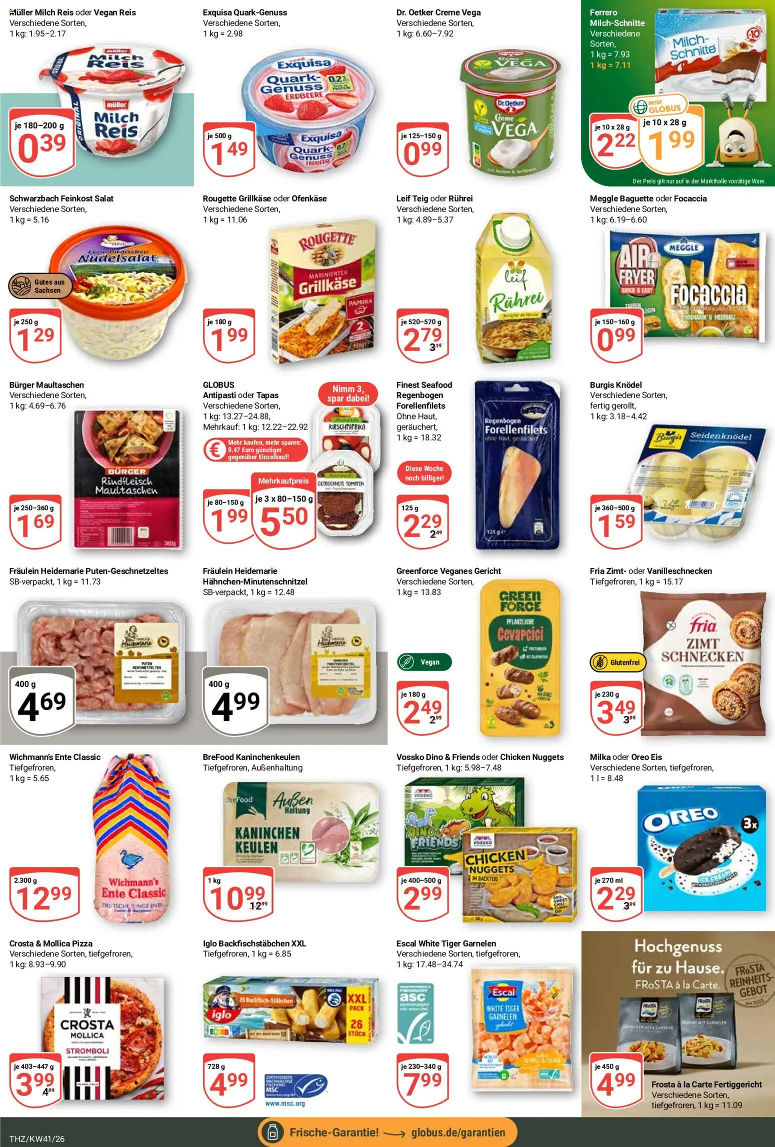 Vorschau von dem Prospekt des Geschäftes Globus, gültig ab dem 05.10.2026 - Burger, Cevapcici, Kaninchen, Salat, Maultaschen, Ente, Rindfleisch, Creme