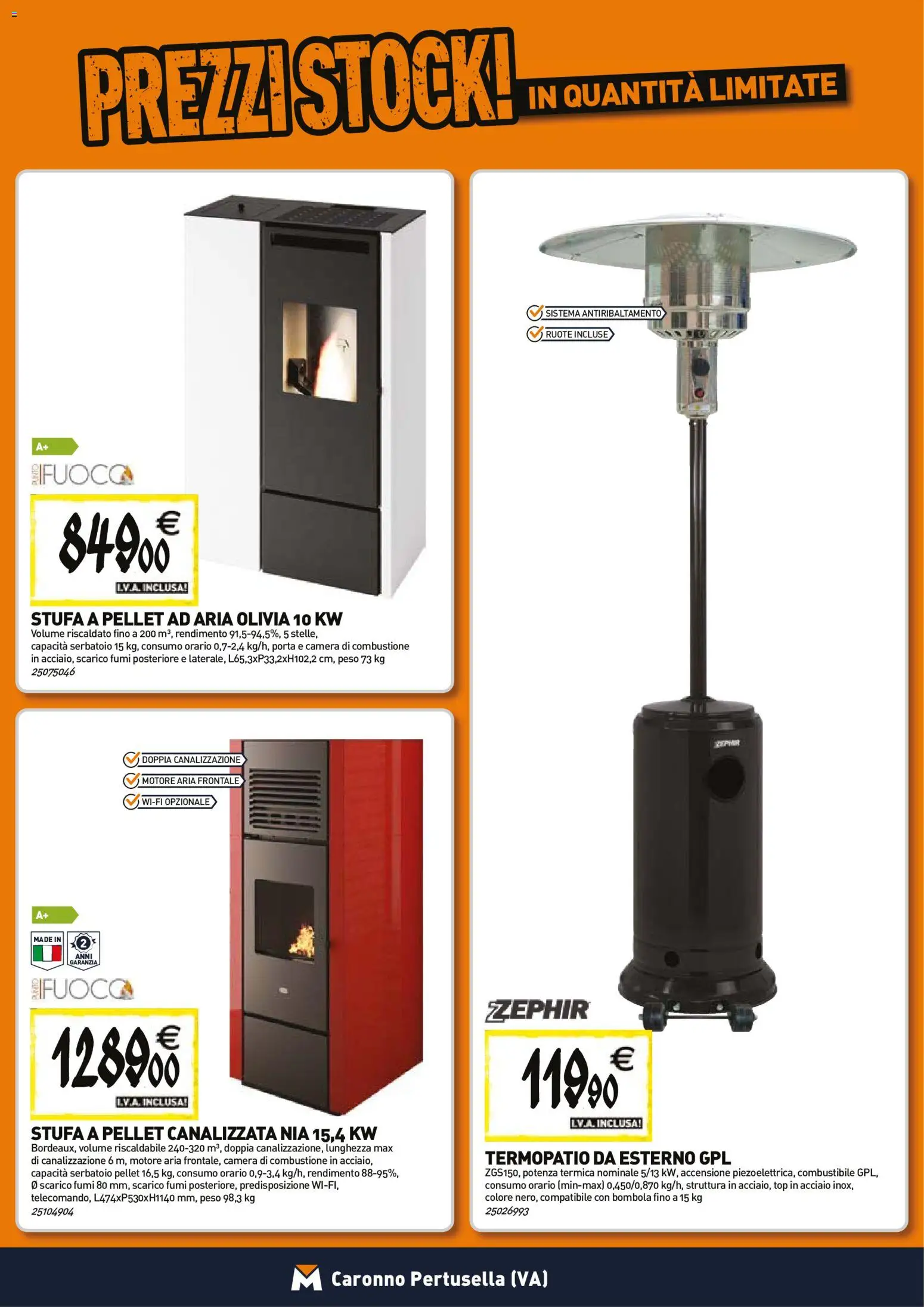 Anteprima dell'opuscolo Tecnomat catalogo dal negozio TECNOMAT valido da 29/10/2026 - Stufa a pellet, Pellet, Top, Porta, Stufa